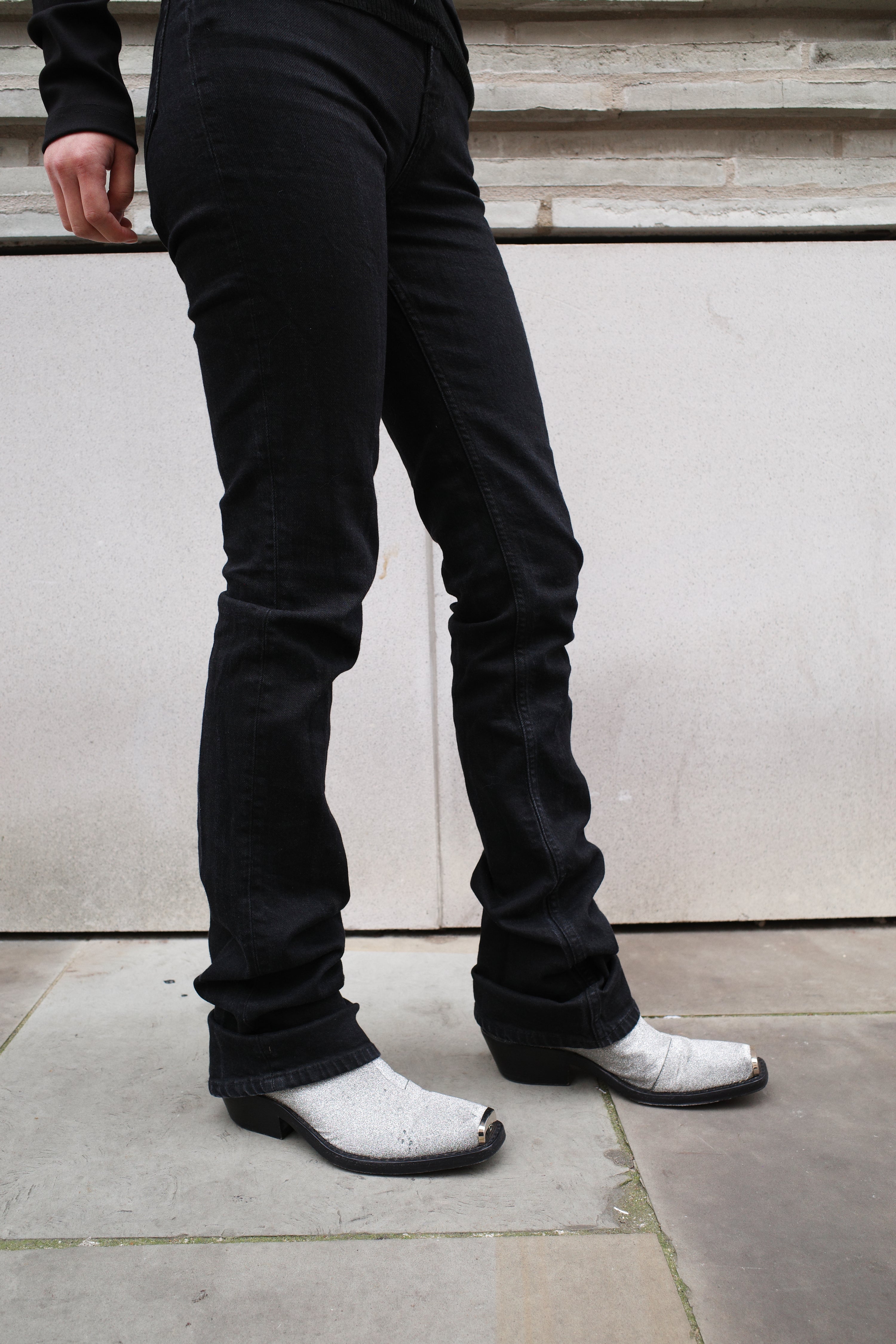 Helmut Lang Flared Stretch Denim Jeans