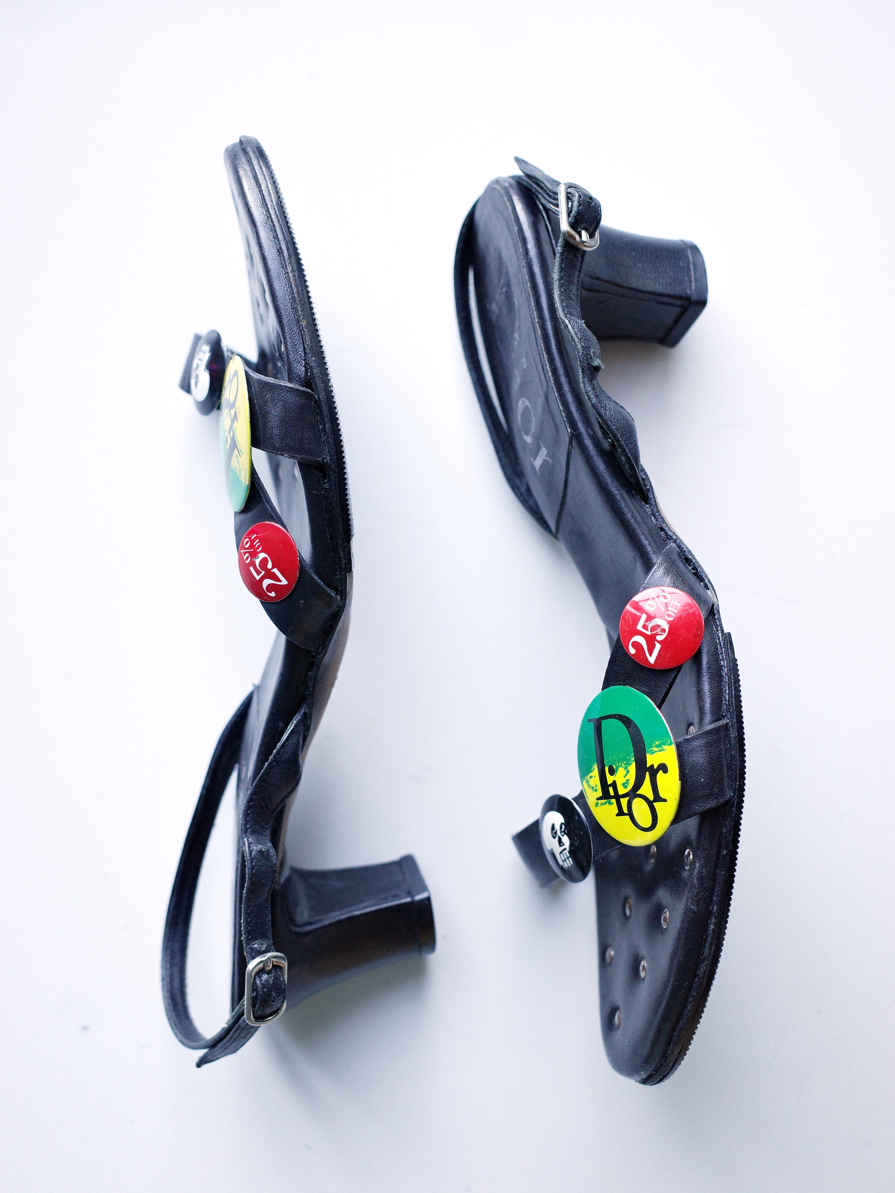 Christian Dior by John Galliano Punk Badge Studded Sandals