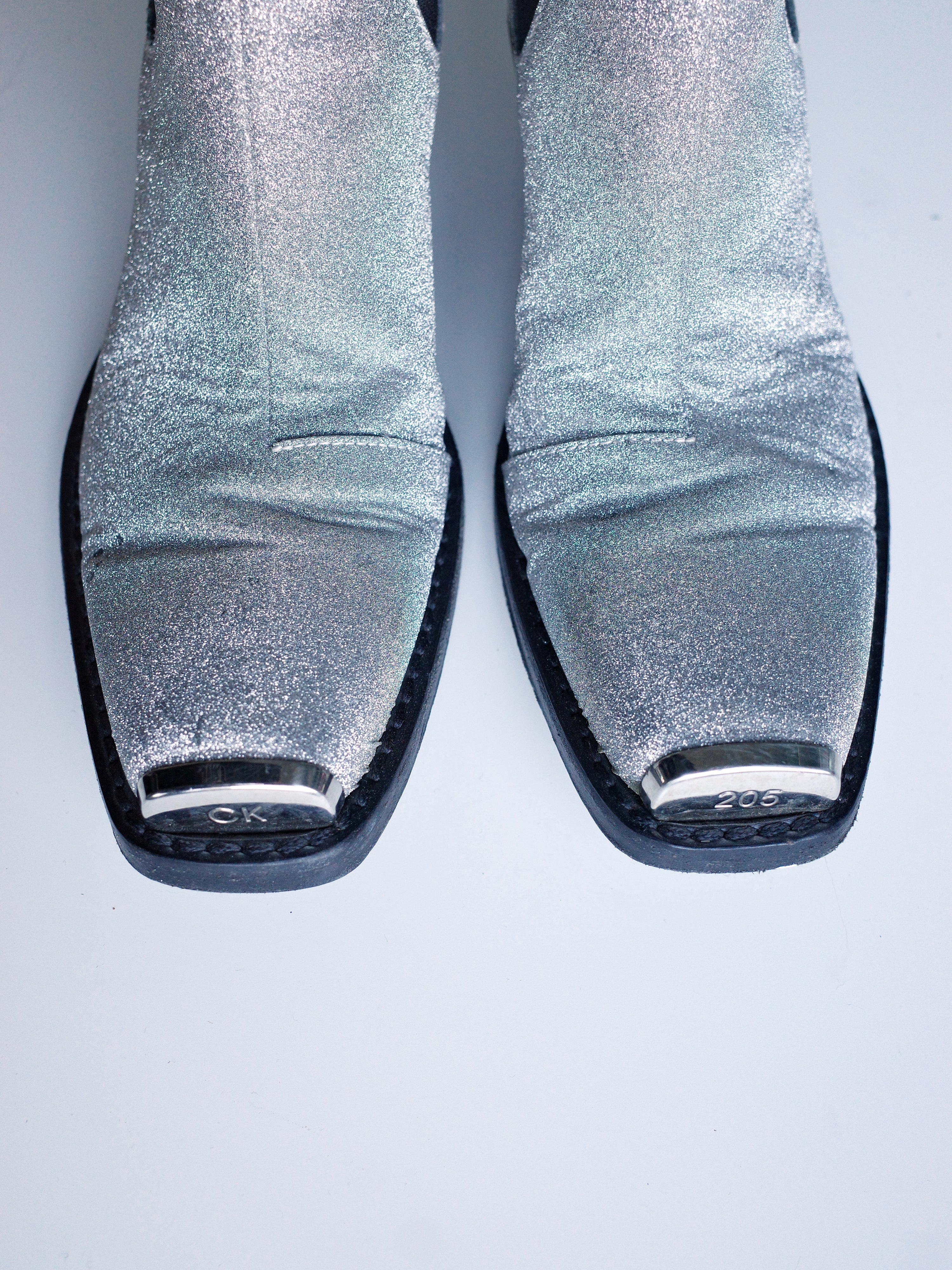 Calvin Klein 205W39NYC Silver Glitter Western Boots