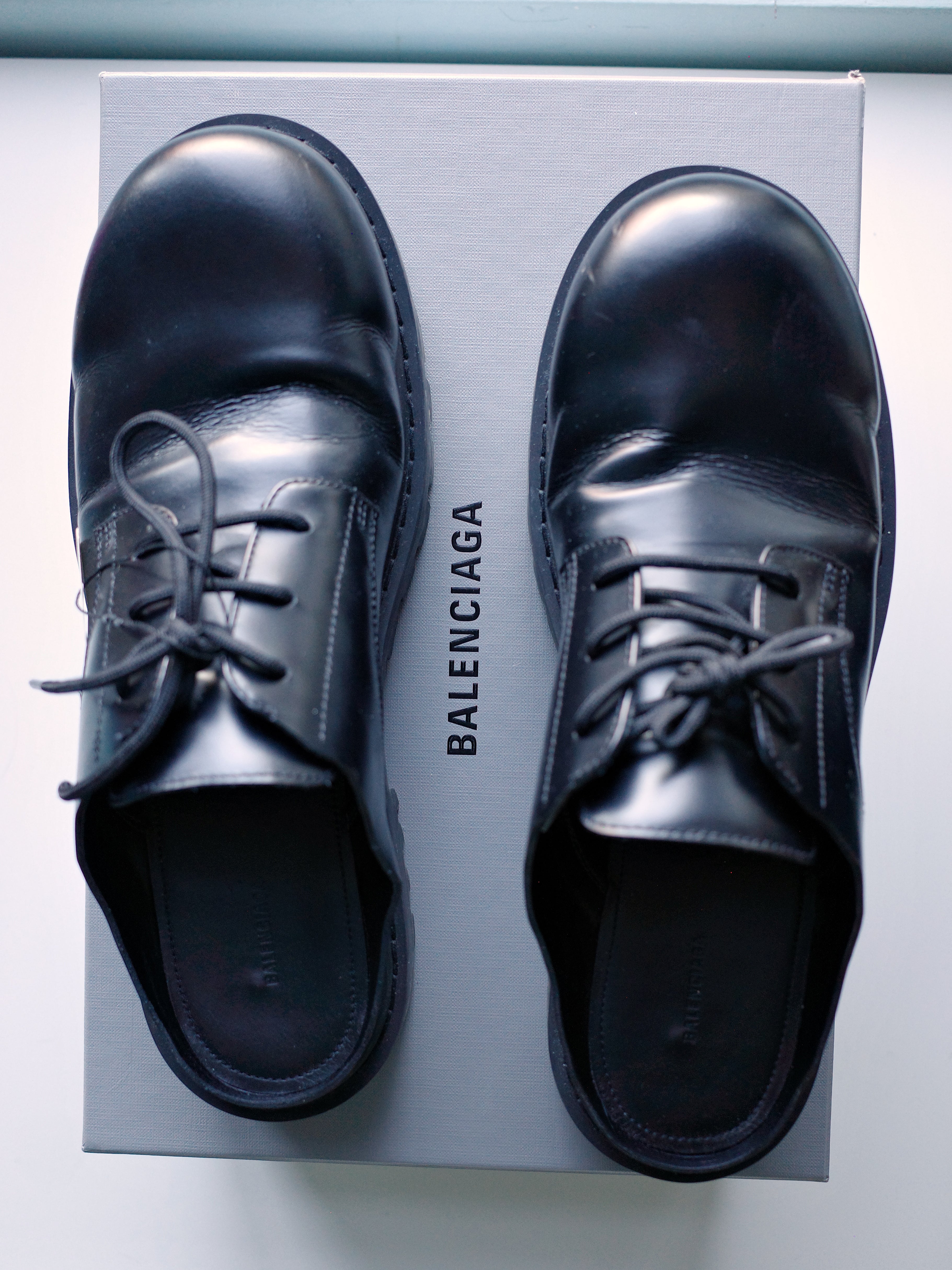 Balenciaga Platform Derby Leather Mules – NOVAWARE