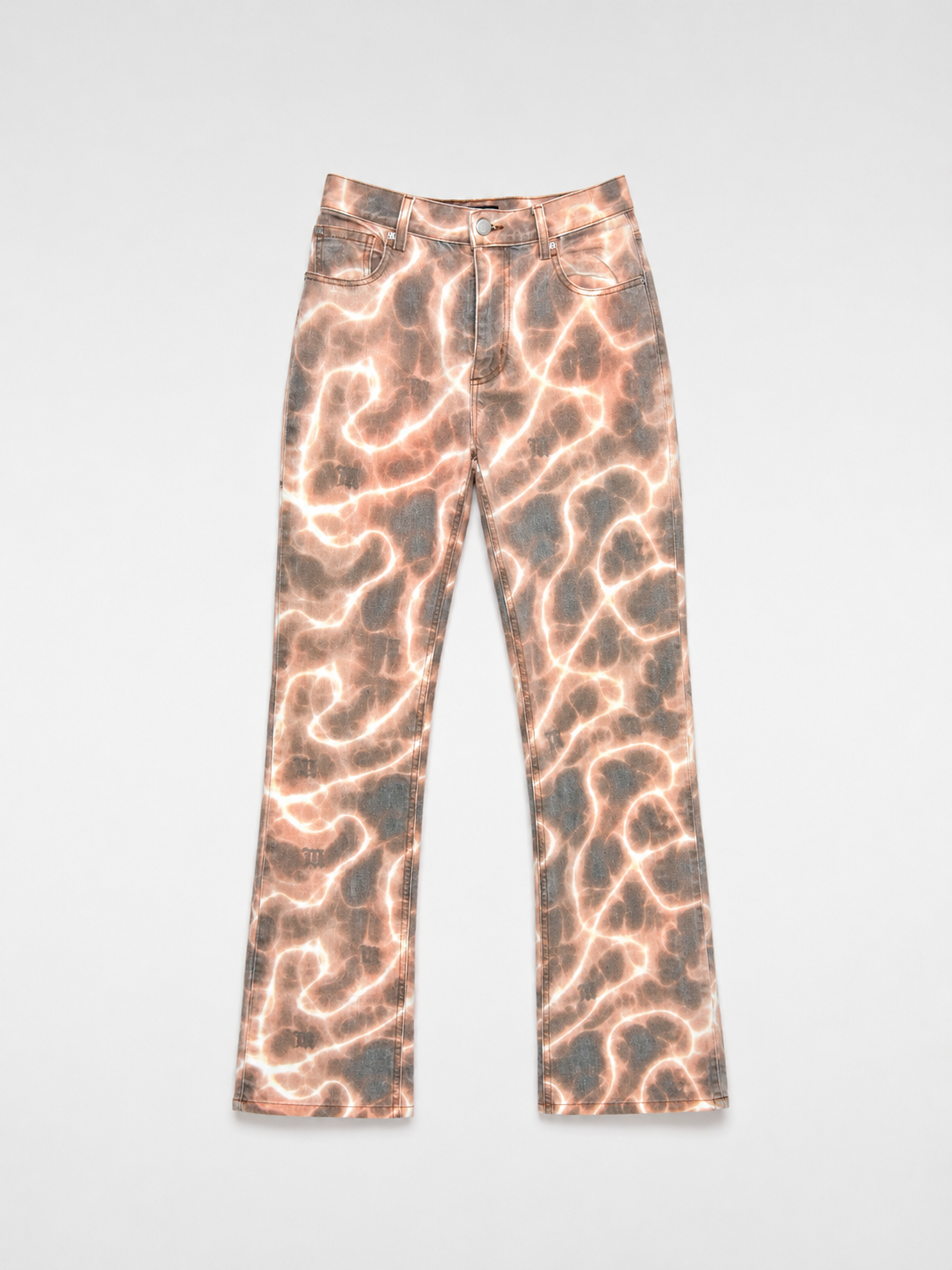 MISBHV Pool Ripple Digital Print Denim – Archive Orange/Beige Straight Fit, Size 26 (Almost New)