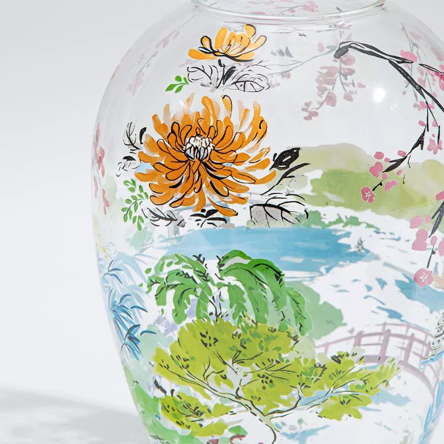 Decor“Jiangnan Spring”Shop Owner's Private Collection Vase Venice Collection Glass Ornament Living Room New Chinese Style