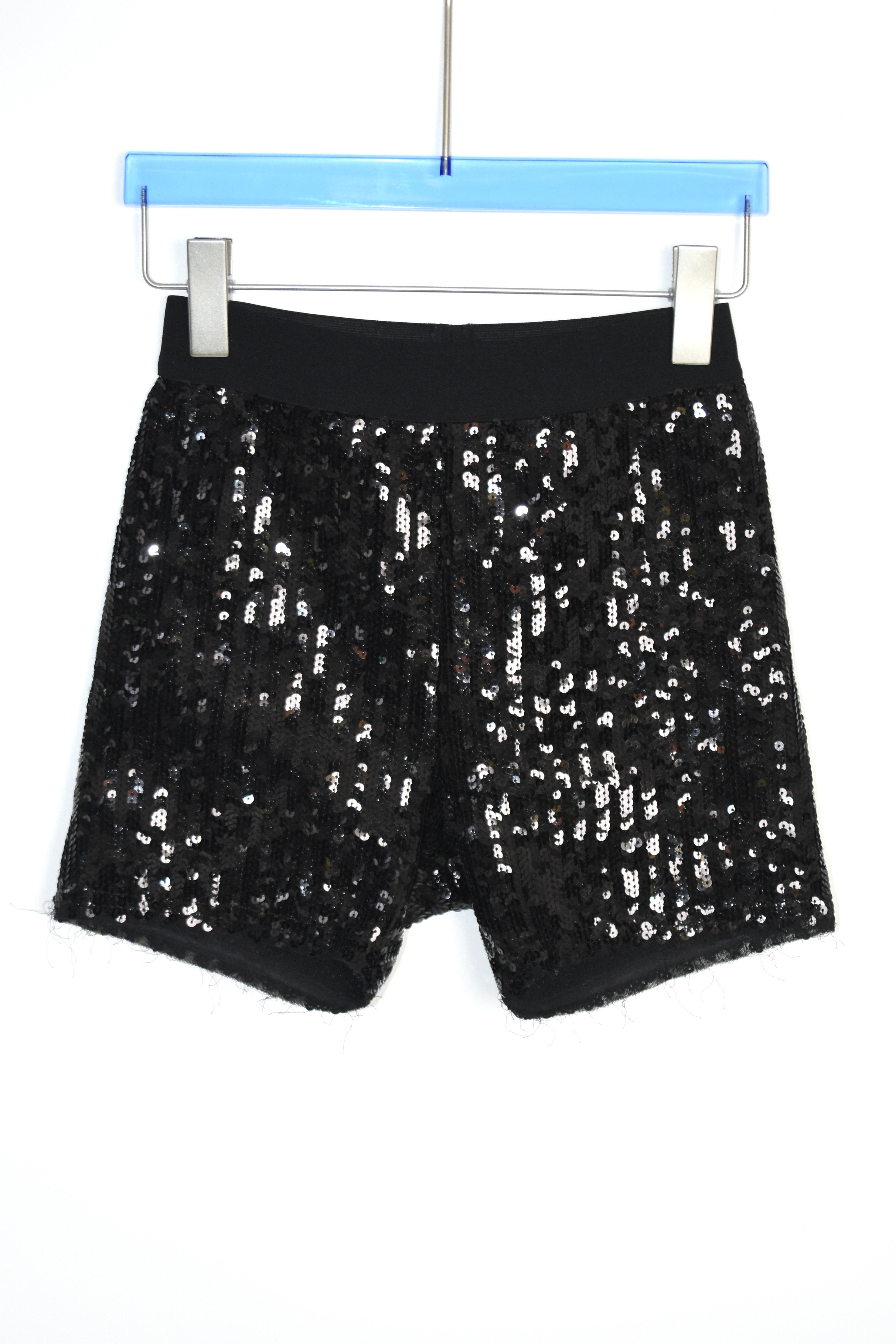 Junya Watanabe Comme des Garçons Sequin Embellished Stretch Shorts – Contemporary Collection Statement Piece