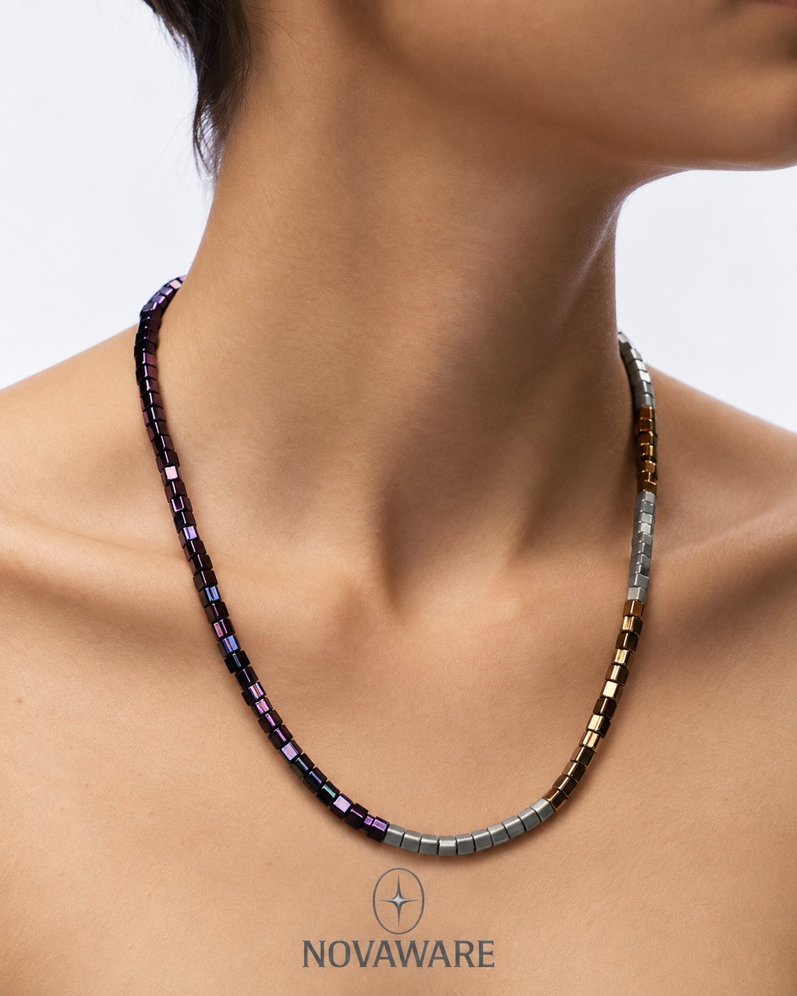 ECHO — Electroplated Cube Bead Necklace