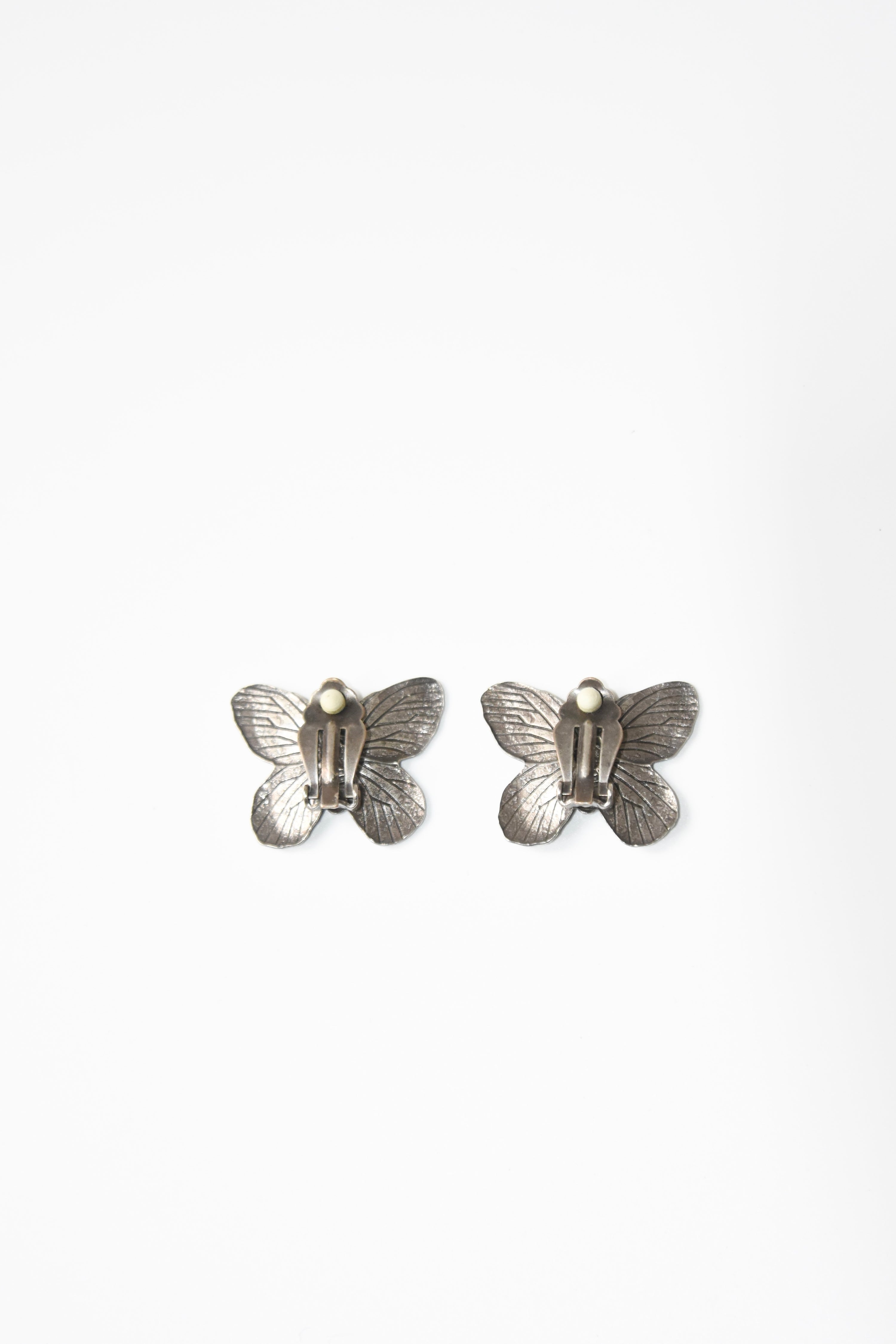 Jean Paul Gaultier Silver Butterfly Clip-On Earrings