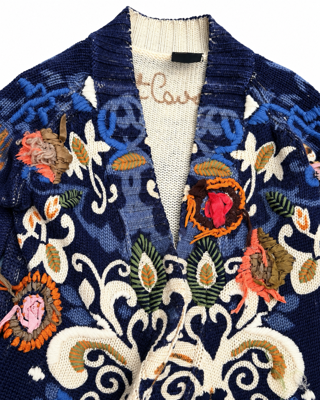 Just Cavalli Rare 3D Floral Embroidered Knit Cardigan