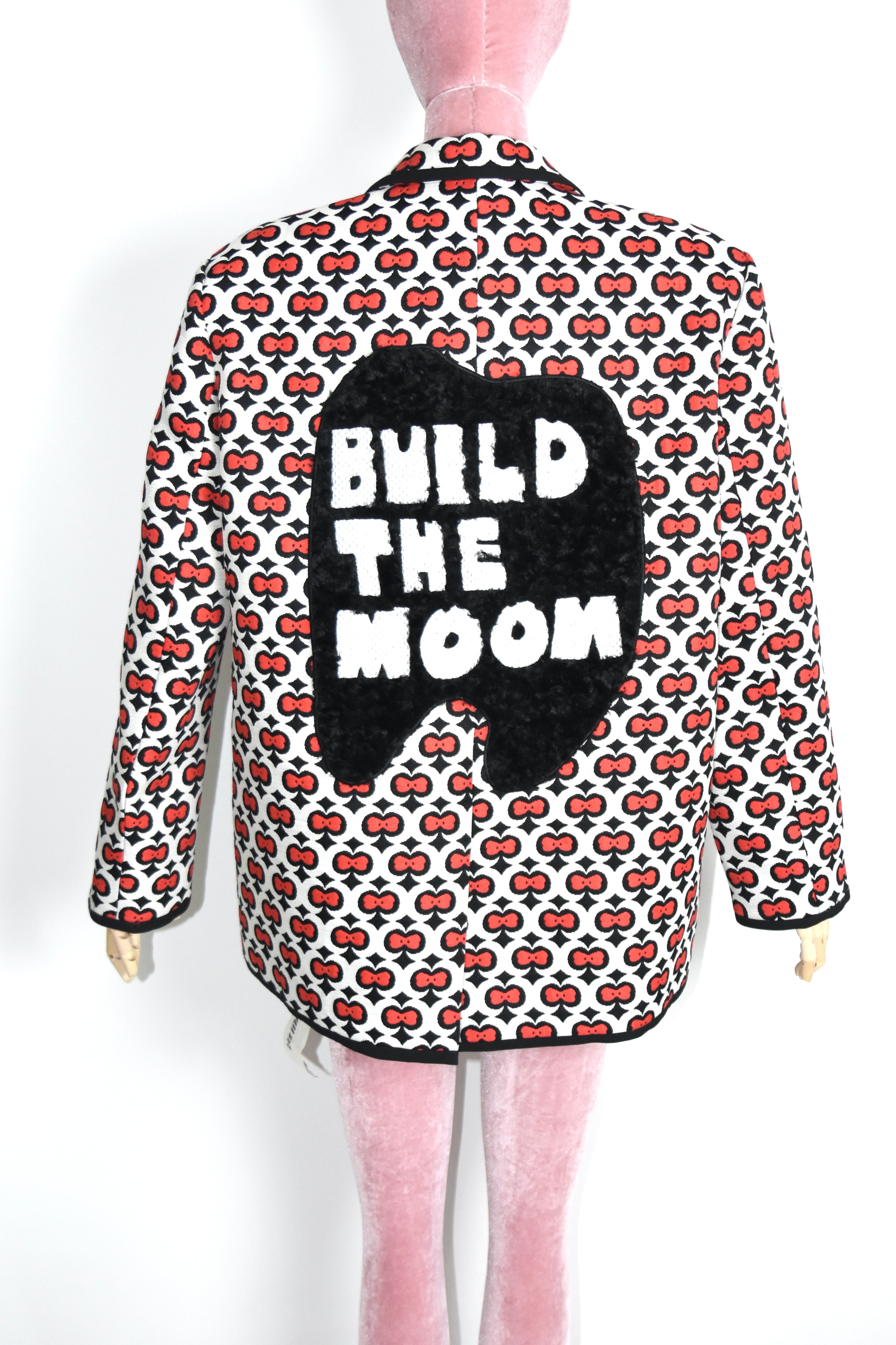 WE ANCHE AM “Build The Moon” Cartoon Eyes Embroidered Blazer – Graphic Pop Art Statement Jacket
