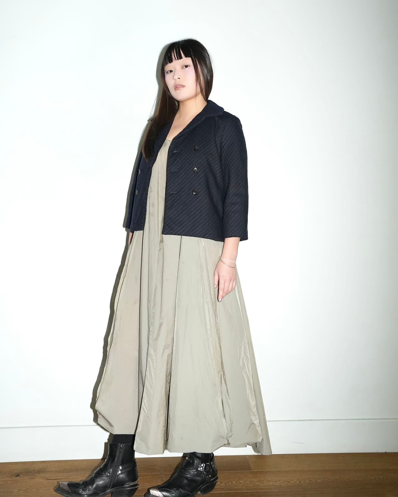 tricot COMME des GARÇONS Navy Pinstripe Padded Jacket