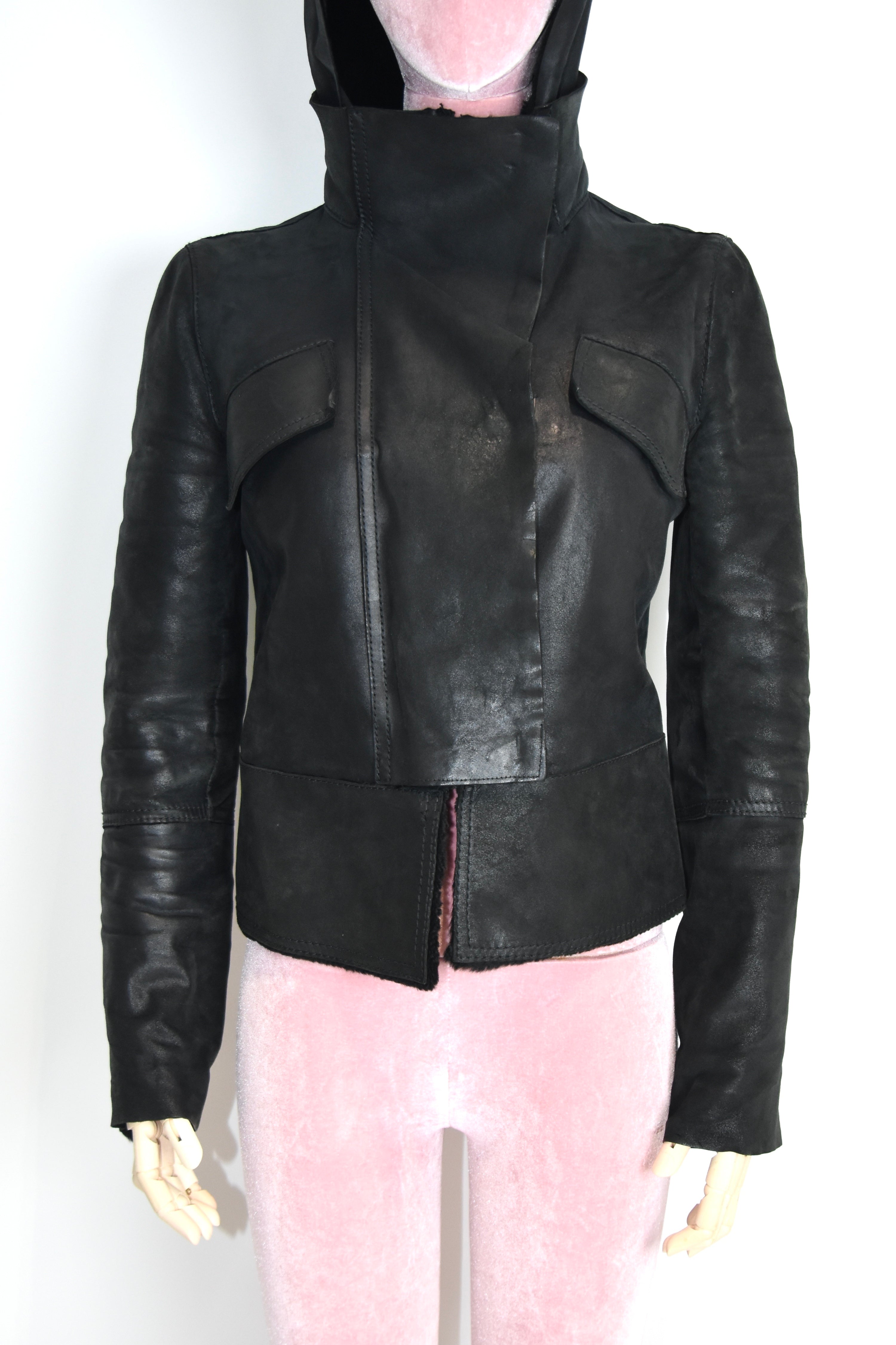 Gucci by Tom Ford Hooded Shearling Leather Jacket