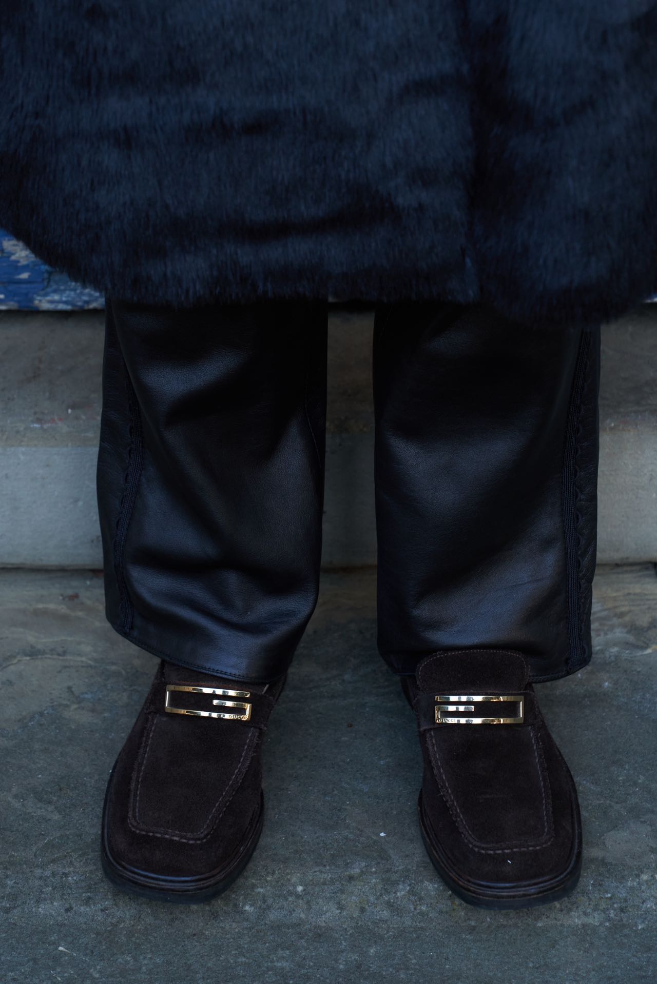 Gucci by Tom Ford Era Suede Gold G Loafers