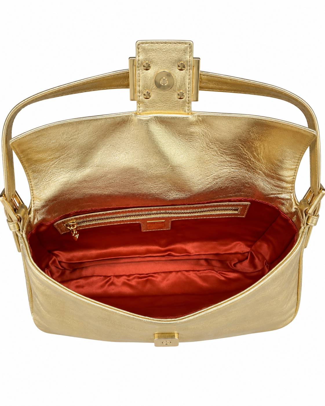 Fendi Gold Leather Baguette Shoulder Bag – Carrie Bradshaw’s Sex and the City Iconic Style