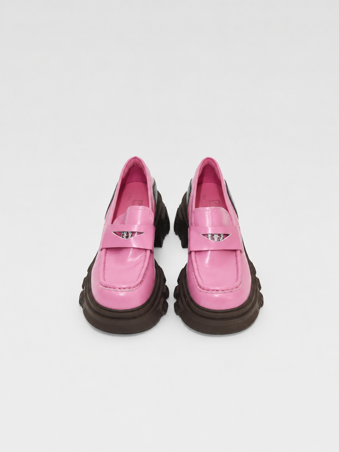 DIBO MANNER Pink Platform Loafers – Chunky Sole Statement Shoes