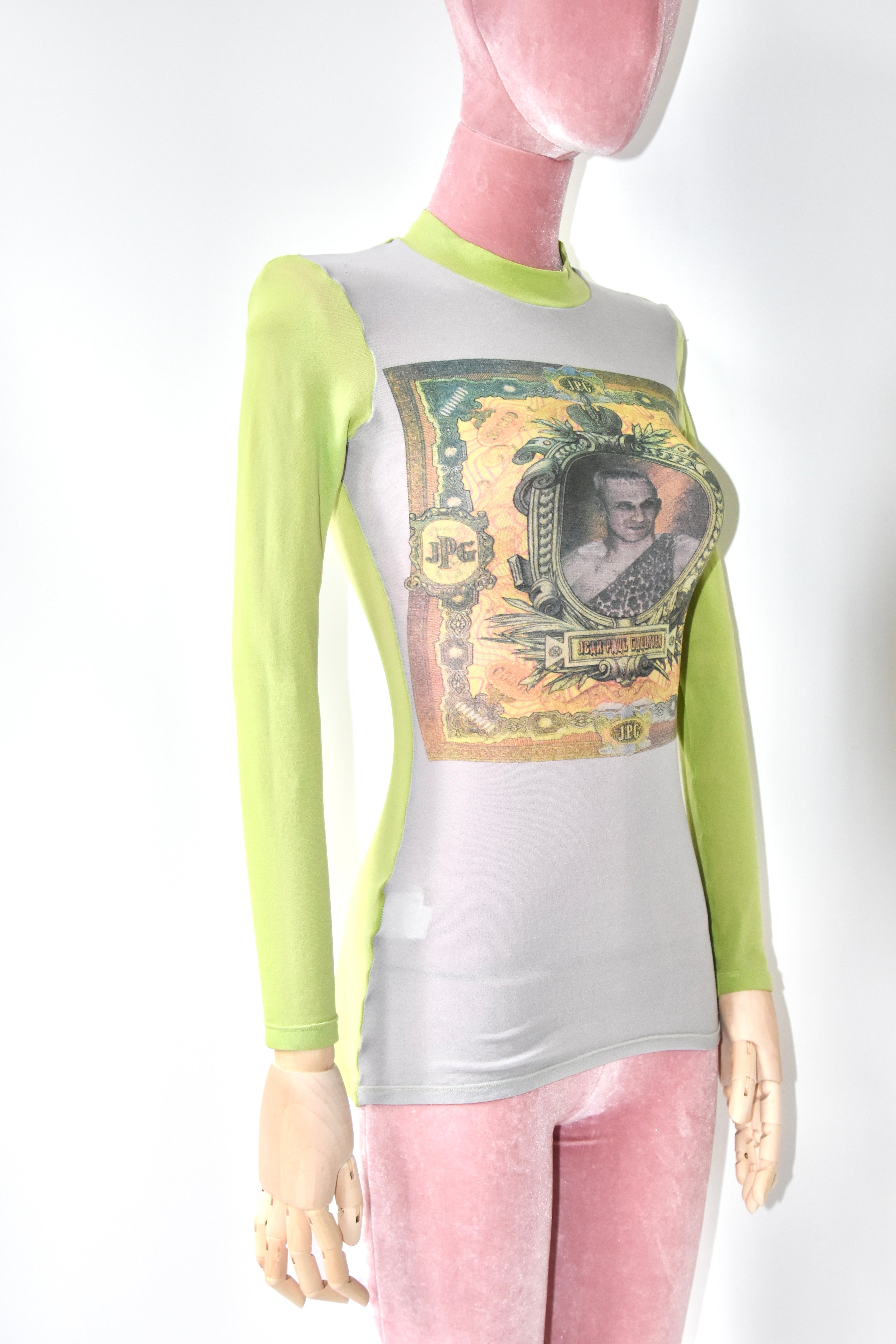 Jean Paul Gaultier Vintage Portrait Mesh Top