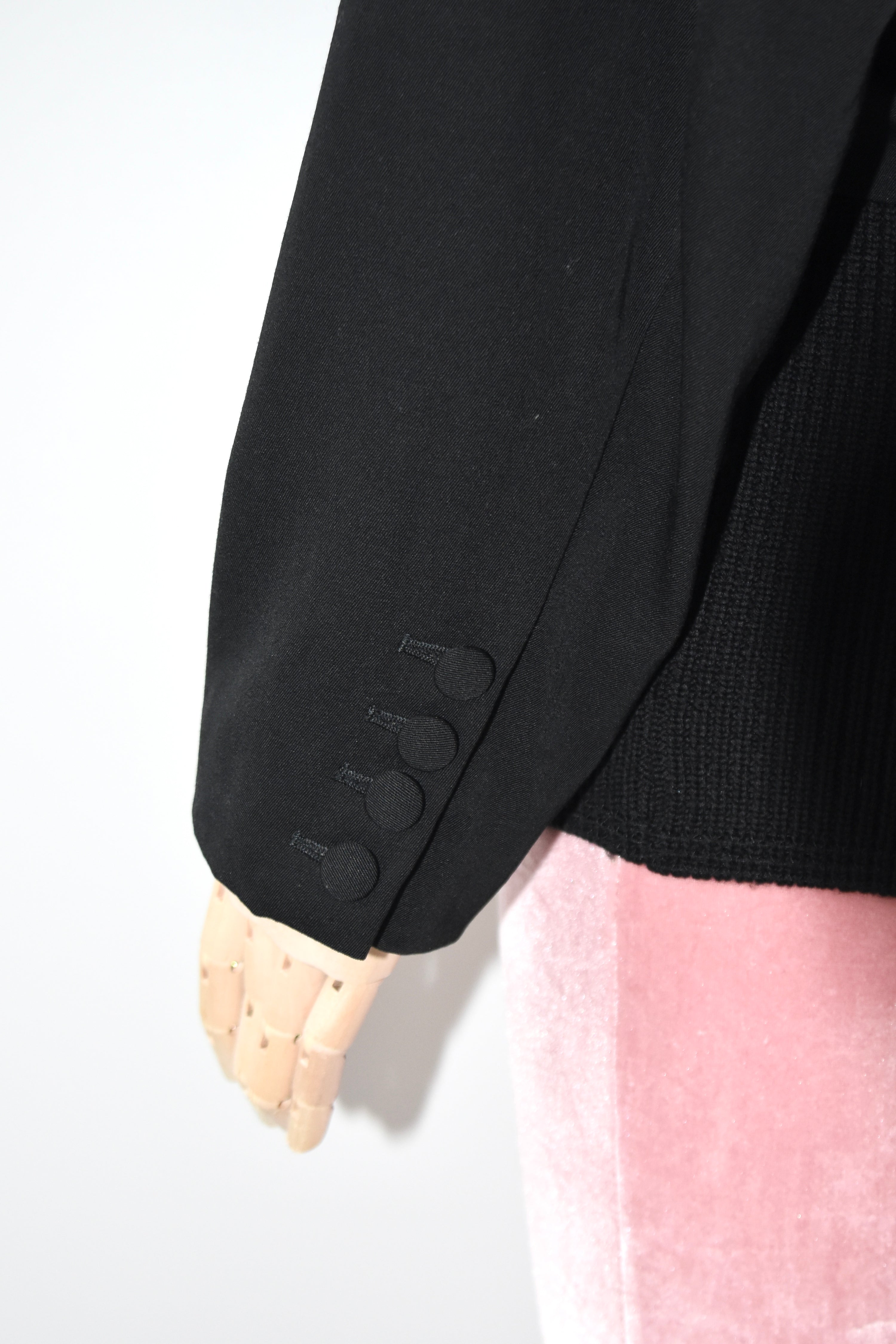 Jean Paul Gaultier Draped Silk Collar Knit-Hem Jacket