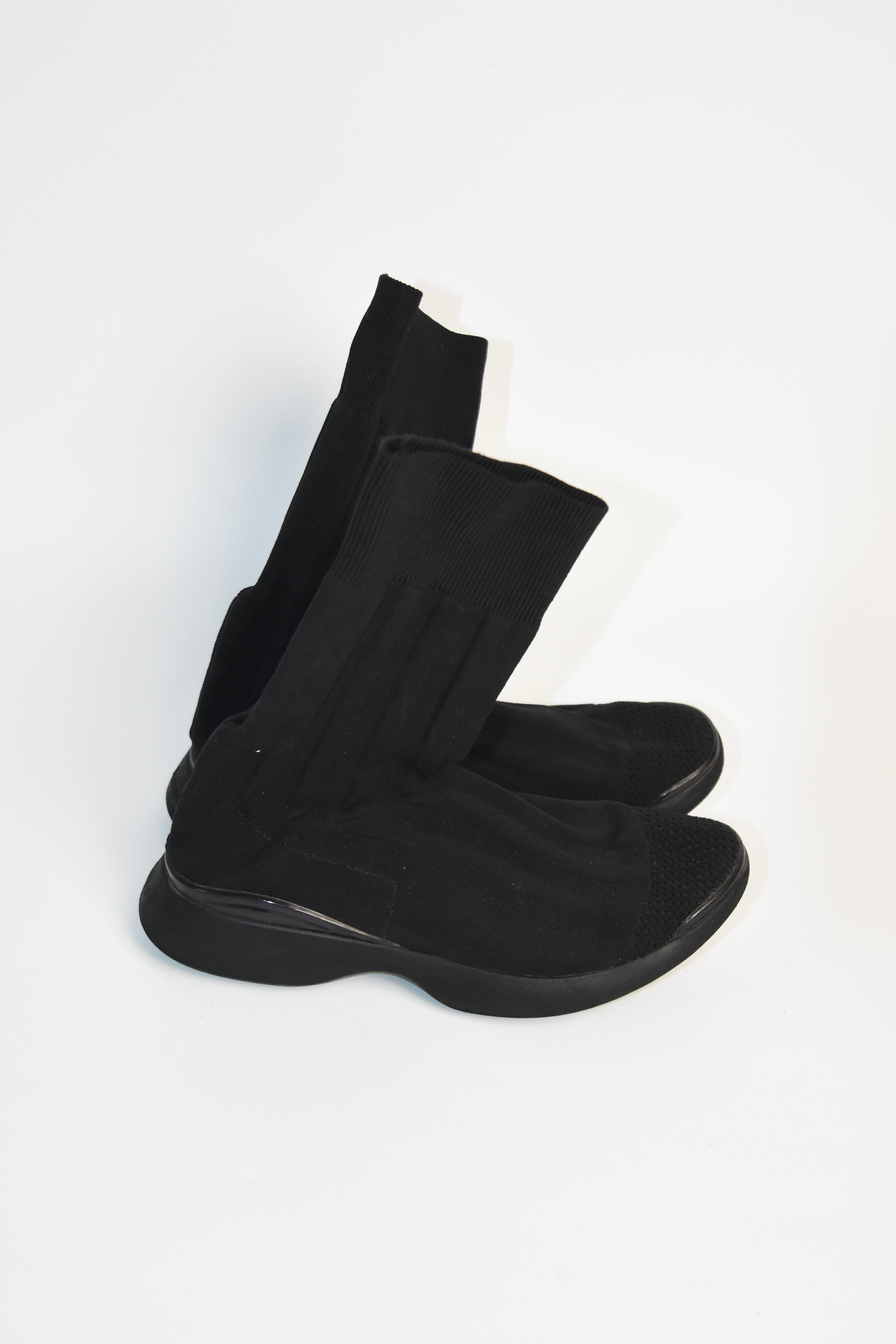 Acne Studios Sock Sneakers – Black Technical Knit High-Top Trainers (EU 37)