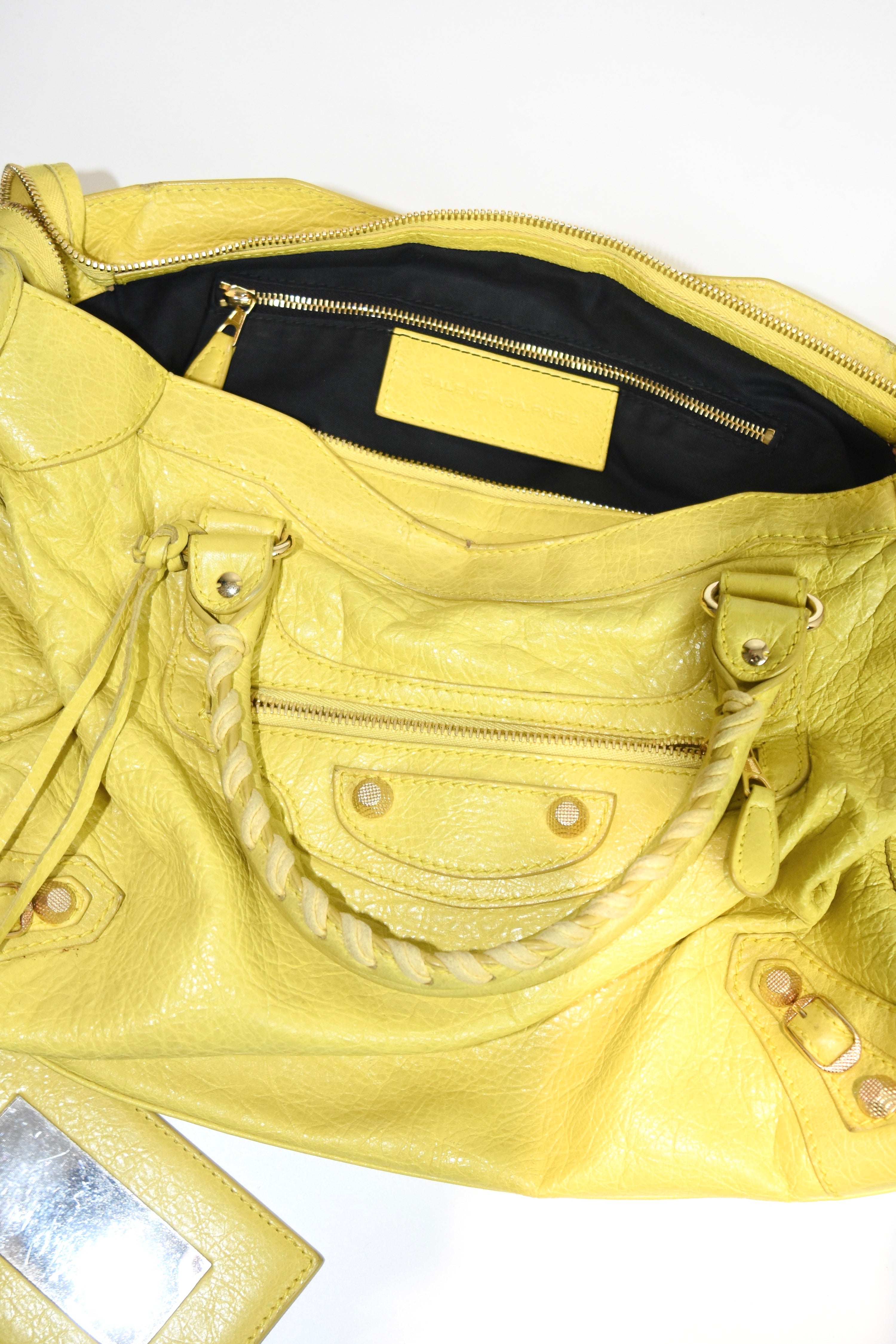 Balenciaga Bright Yellow Medium City Bag