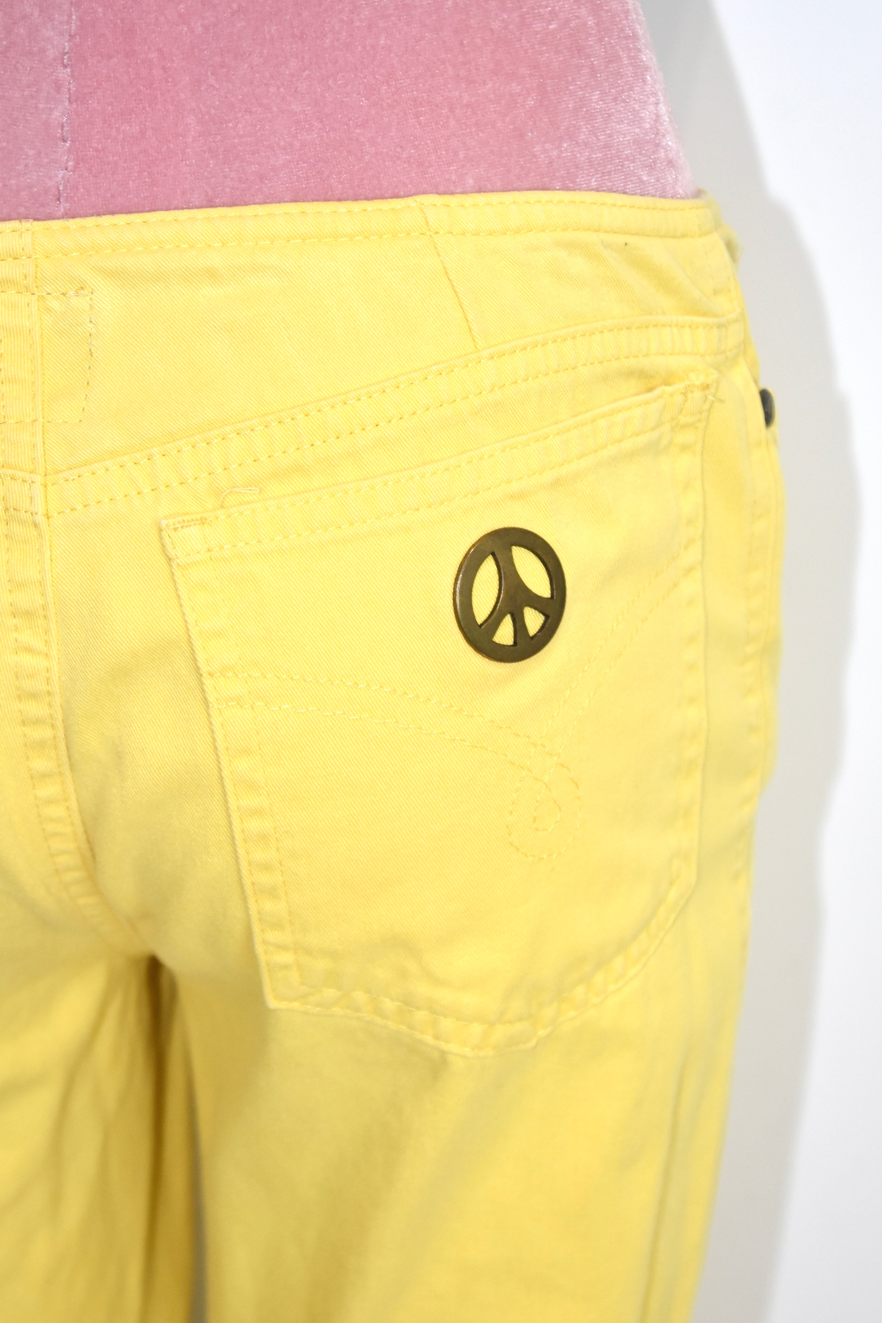 Moschino Jeans Yellow Peace Denim Pants