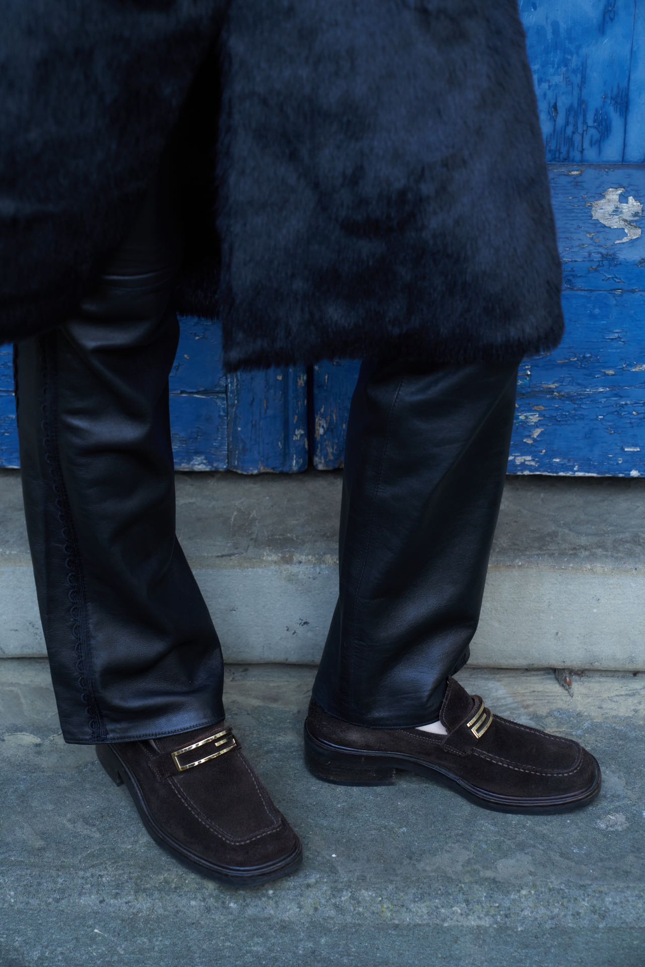 Gucci by Tom Ford Era Suede Gold G Loafers