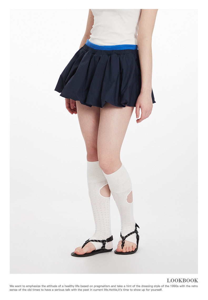 Casual Half Skirt Anti-Exposure Versatile a Short Skirt Women Summer Hot Girl Pleated Skirt