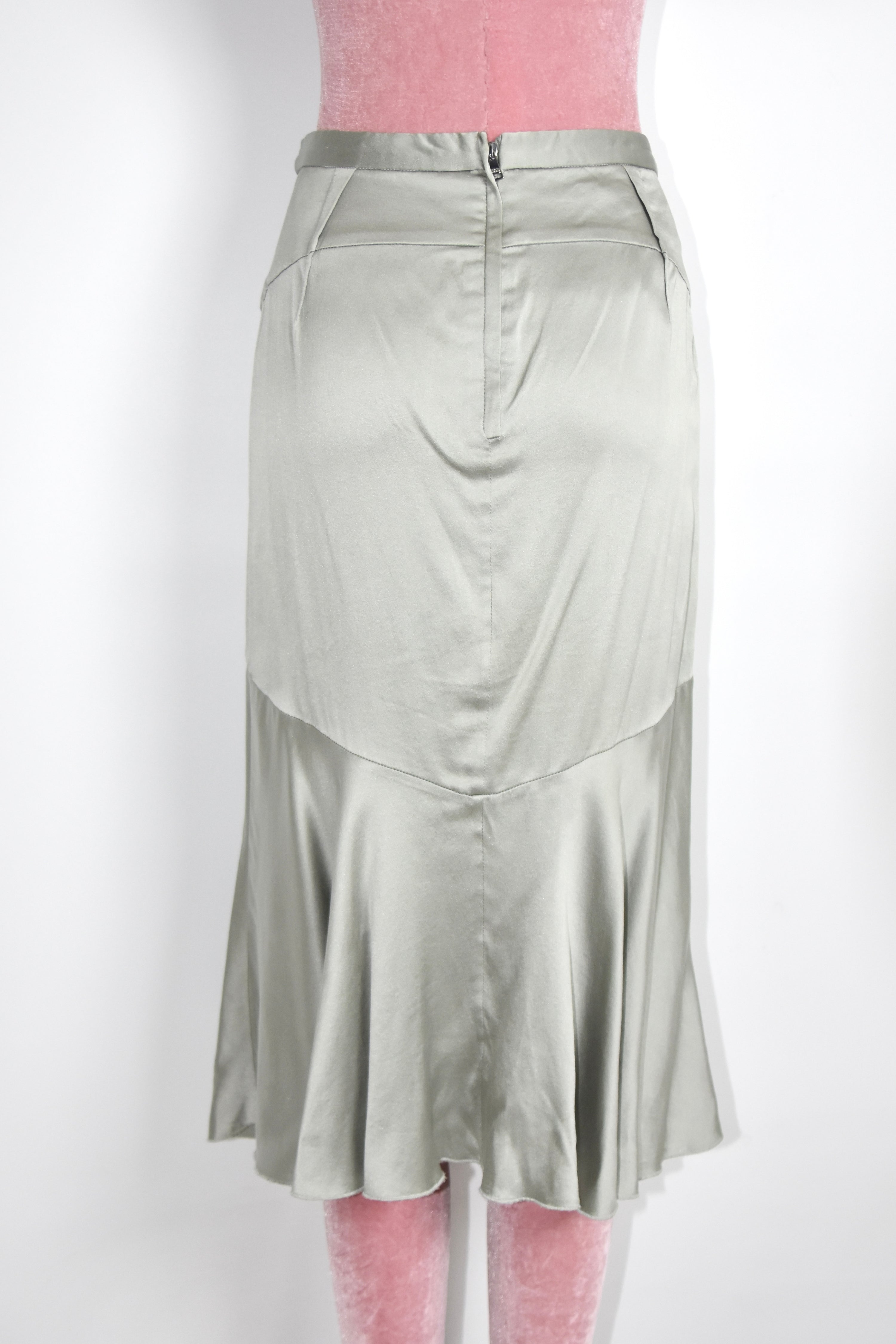 Dolce & Gabbana Silver Satin Panel Skirt