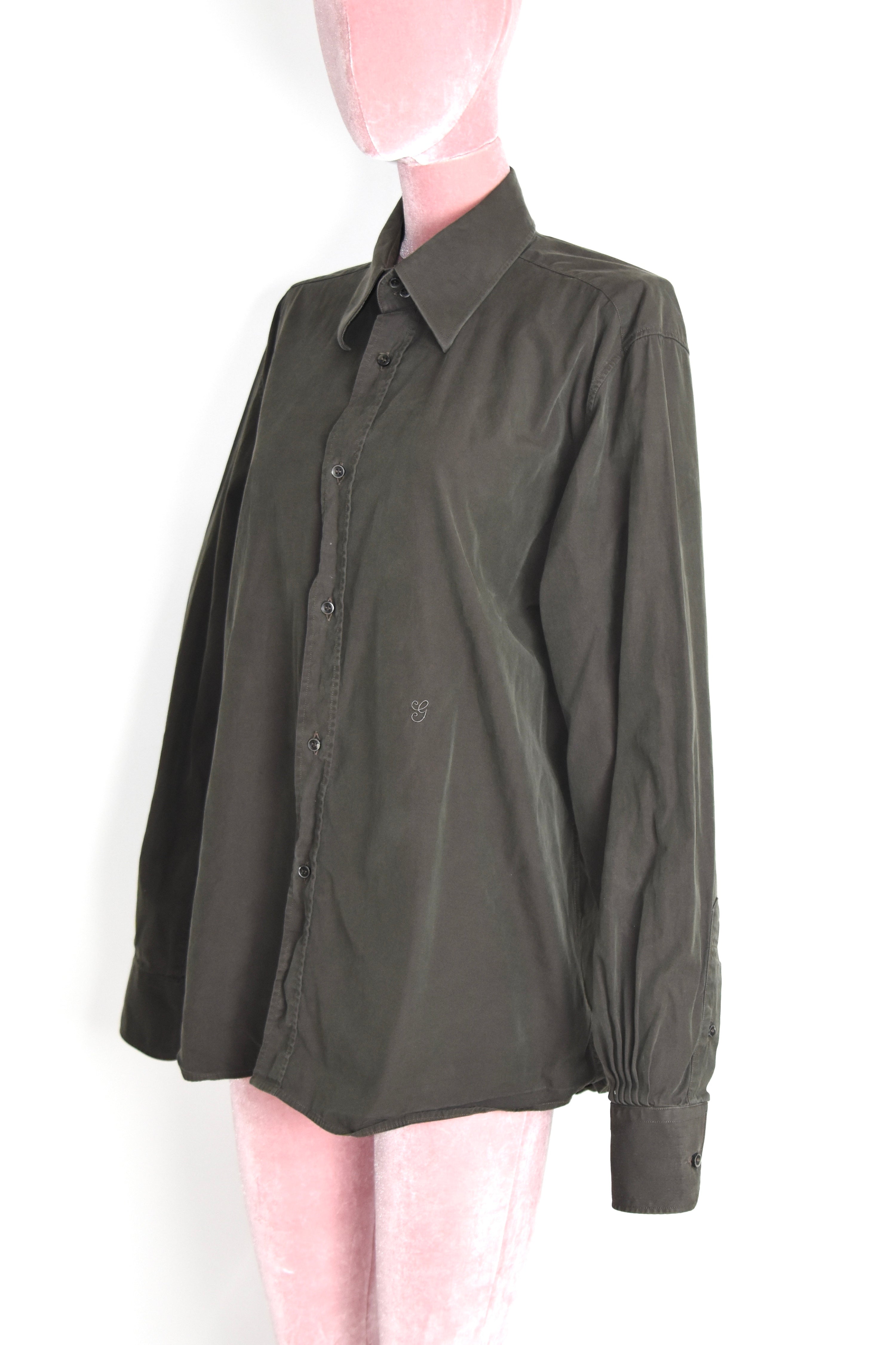 Gucci by Tom Ford Iridescent Brown Cotton Shirt