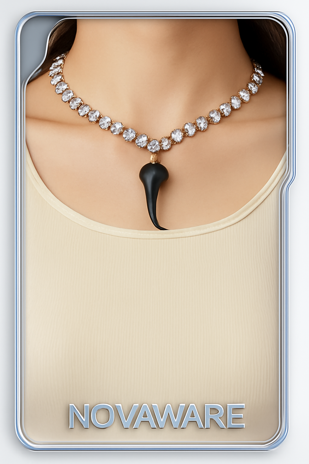 Ottolinger Black Latex Crystals Necklace