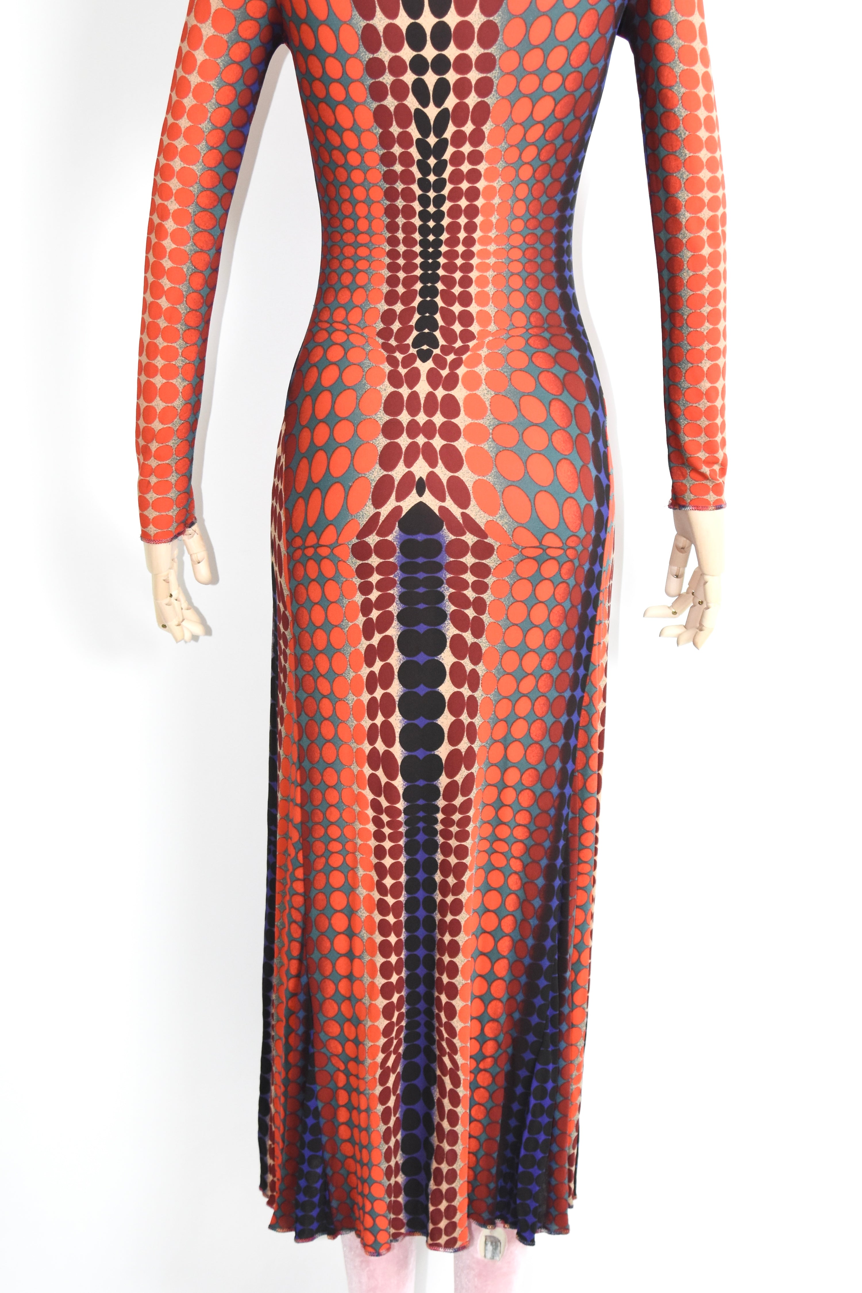 Jean Paul Gaultier S/S 1996 “Cyberdots” Optical Mesh Gown