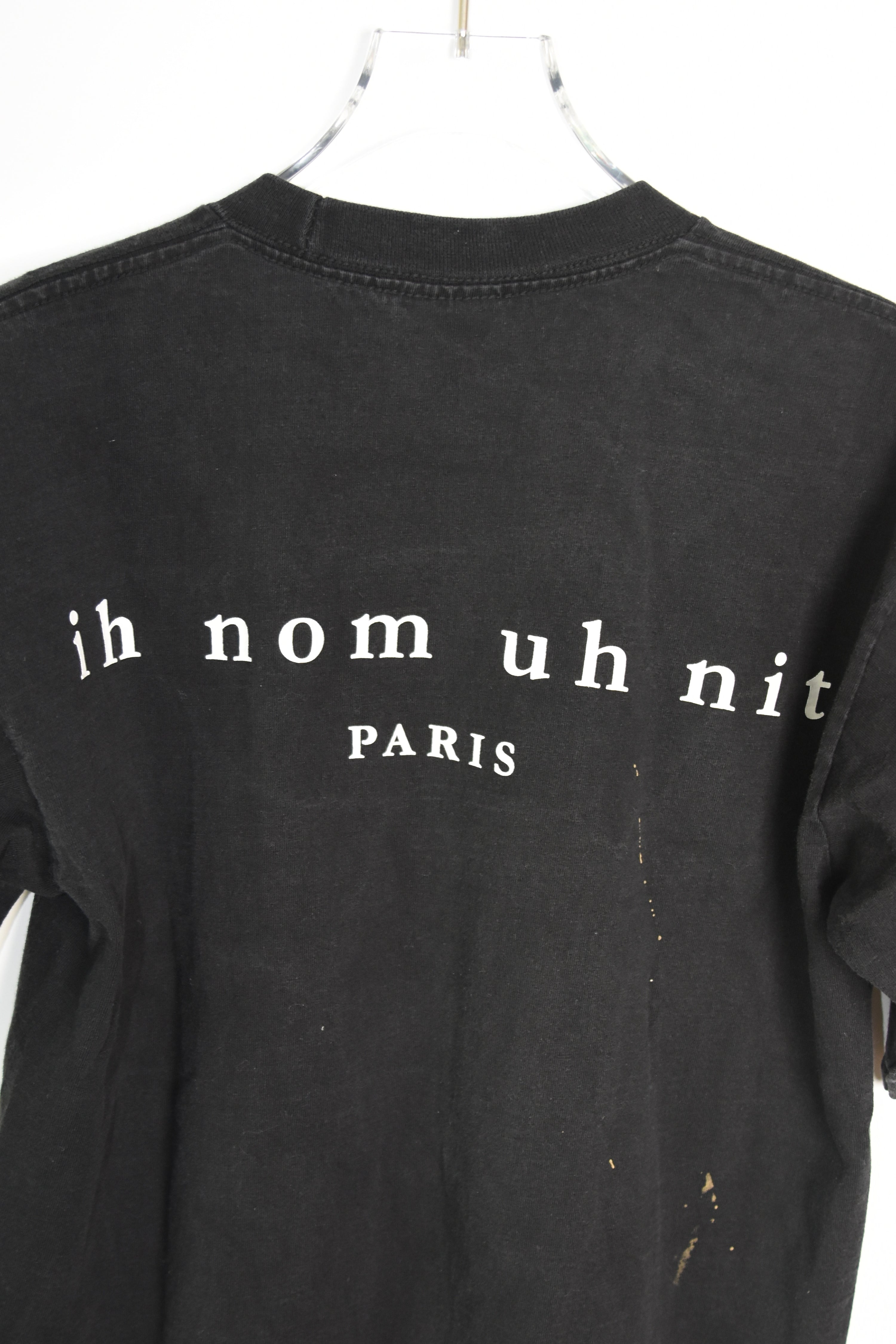 ih nom uh nit Paris “MISSING” Graphic Print Black T-Shirt Vintage Streetwear Tee