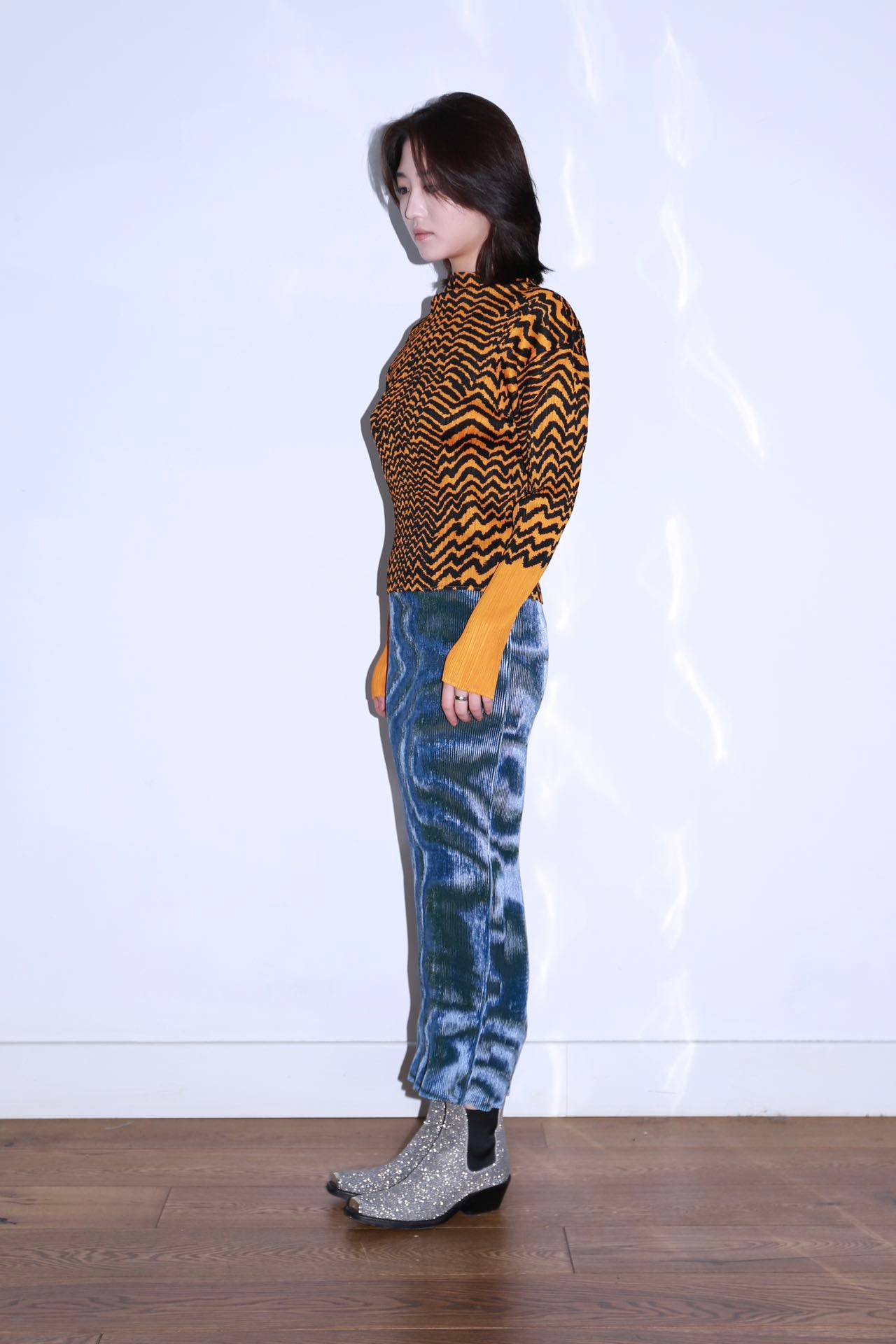 Issey Miyake Vintage Pleated Tiger-Print Top