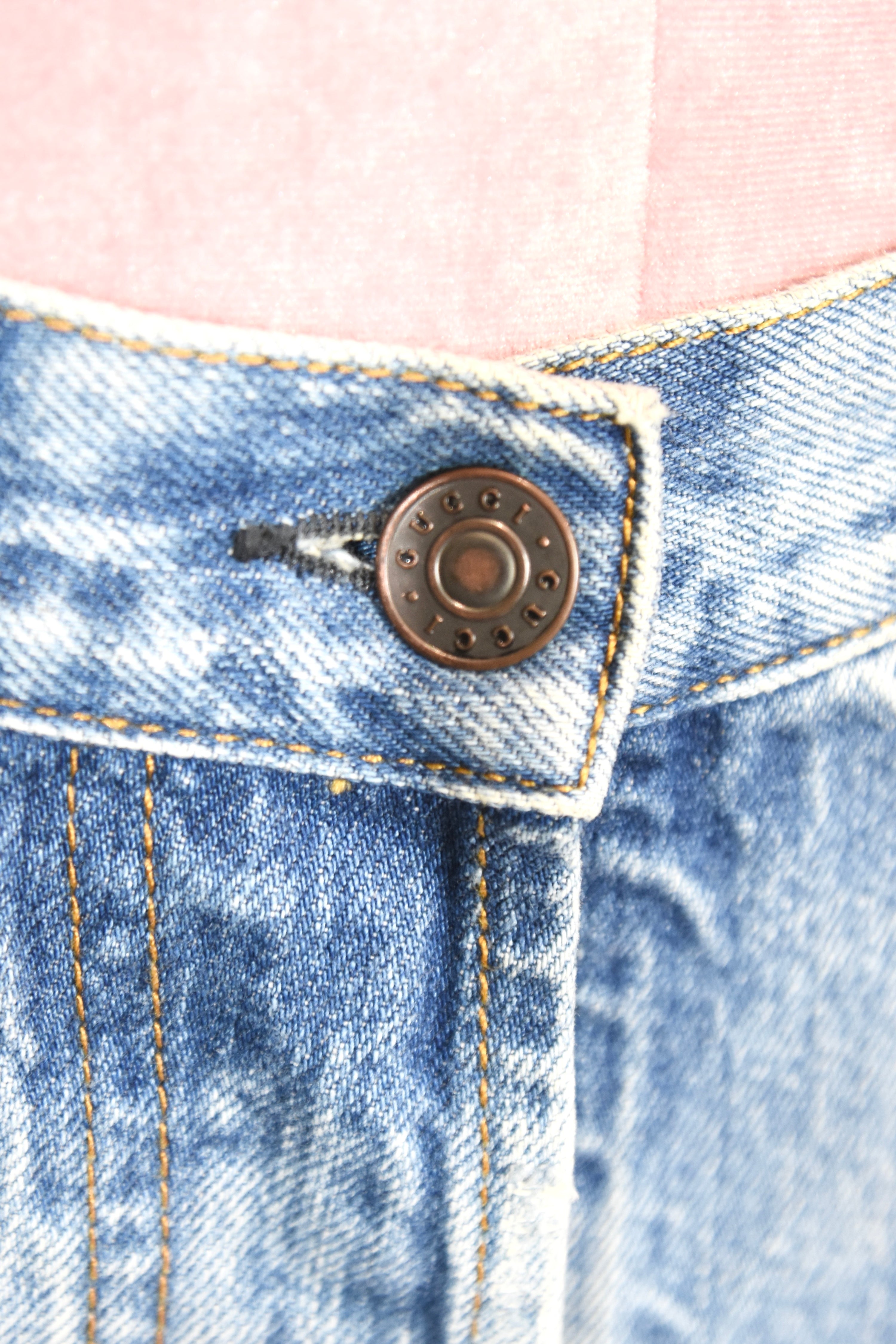 Gucci Distressed Flared Denim Jeans – Light Wash High Waist Destroyed Bootcut Pants