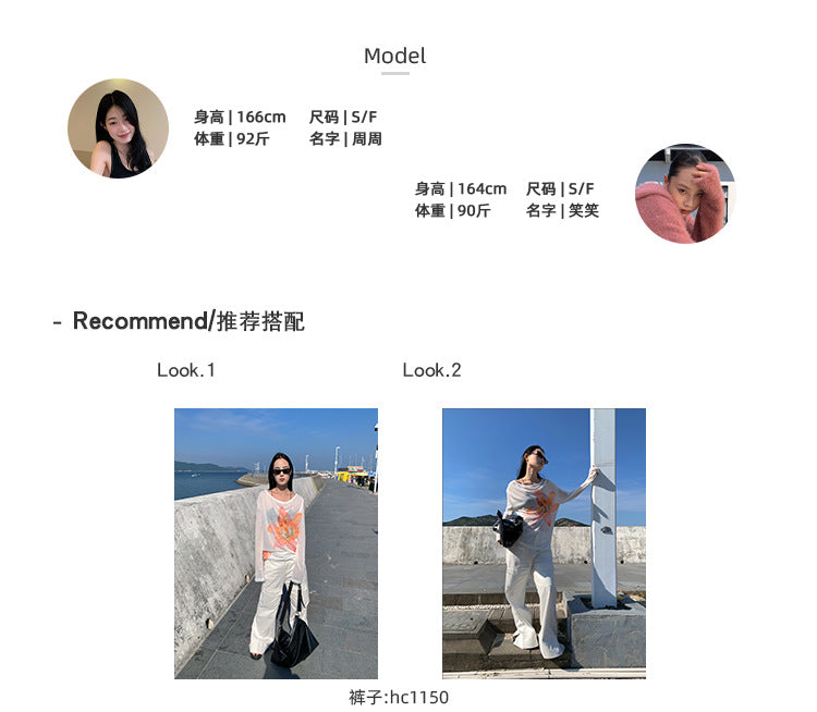 Sweet and Versatile Floral Women's T-shirt Spring Long Sleeve Loose Top