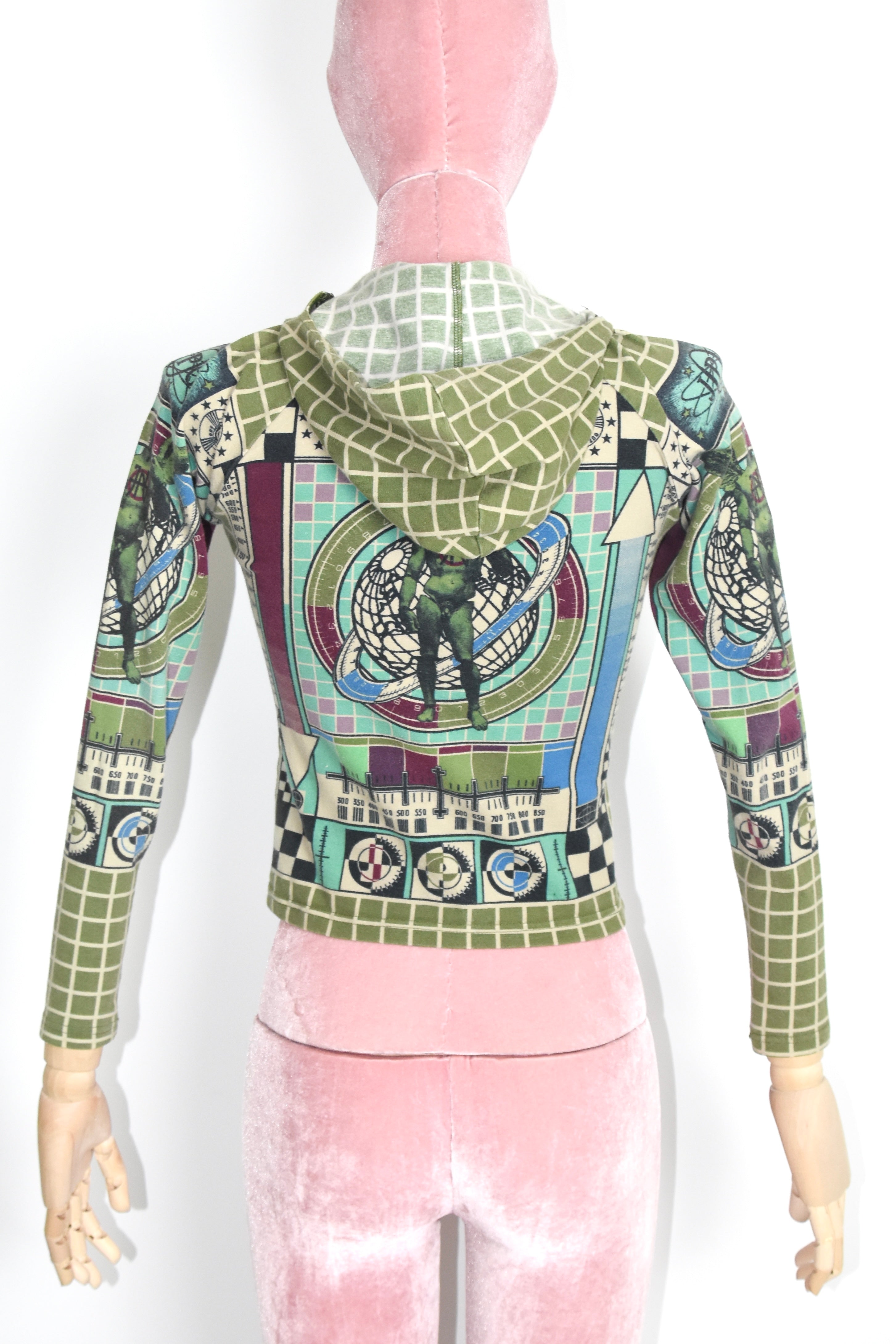 Jean Paul Gaultier Vintage TV Print Hooded Sweatshirt