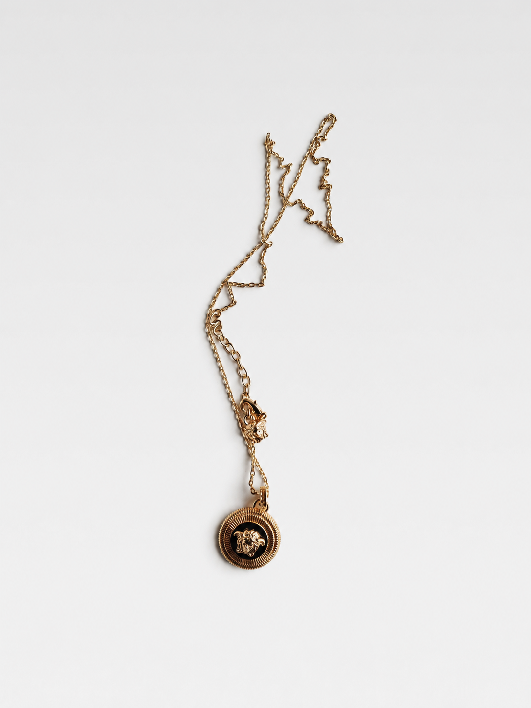 Versace Black Medusa Head Round Necklace