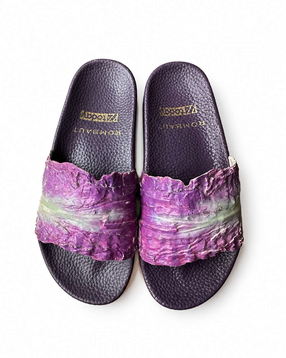 ROMBAUT Purple Cabbage Sculptural Slide Sandals