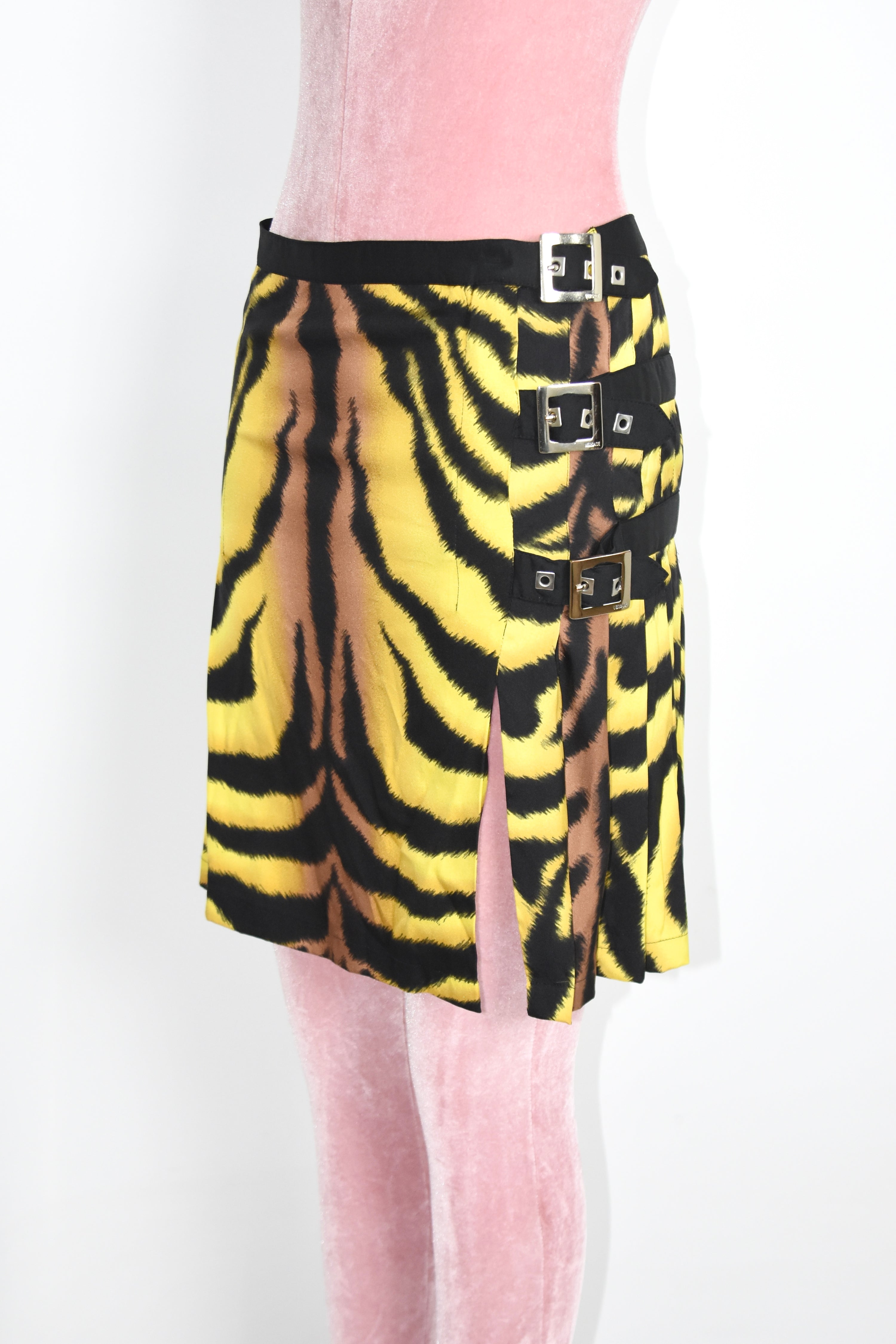Versace Fall/Winter 2004 Runway Tiger-Print Mini Skirt