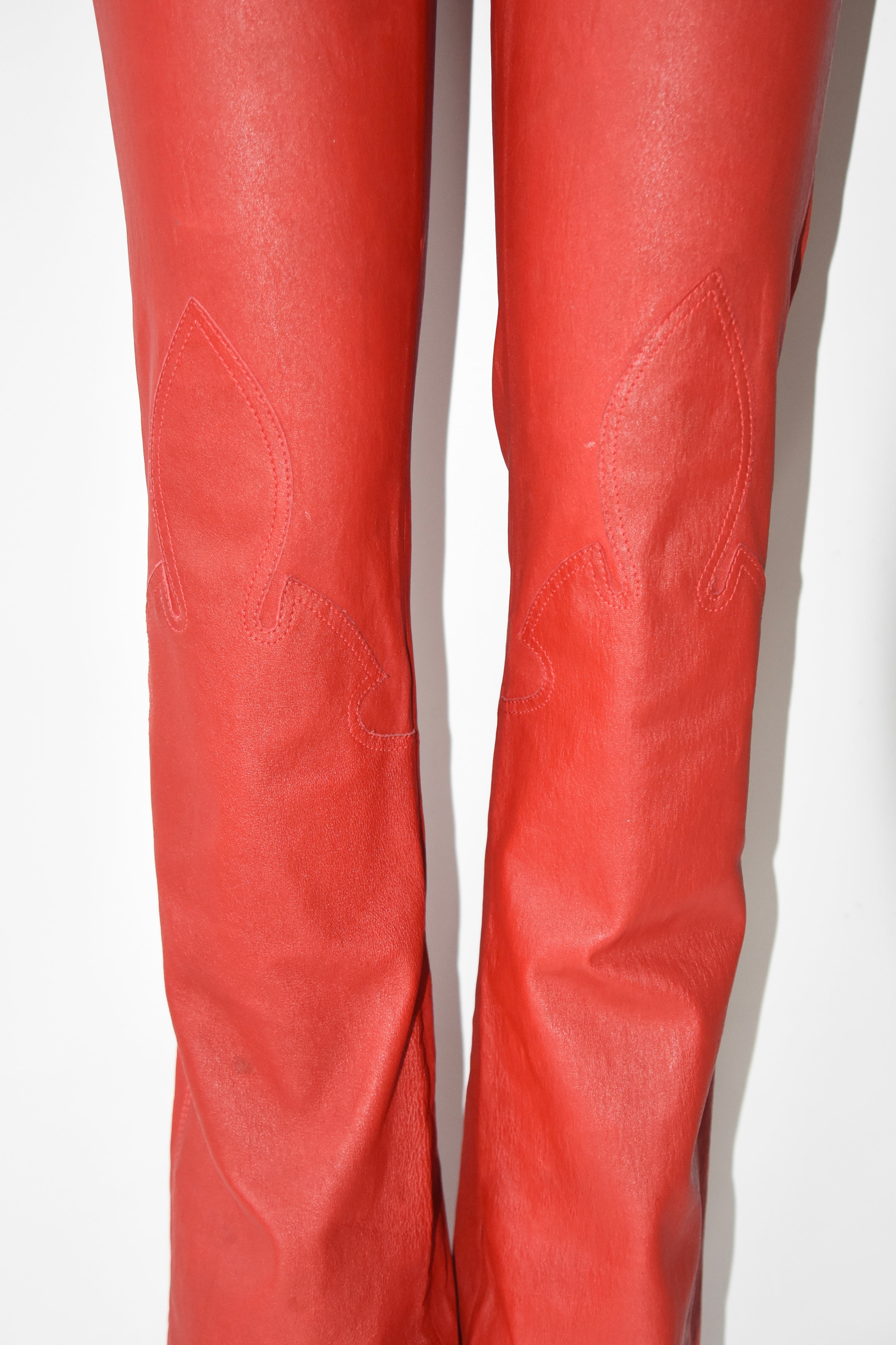 Chrome Hearts Ultra-Rare Red Full Leather Pants