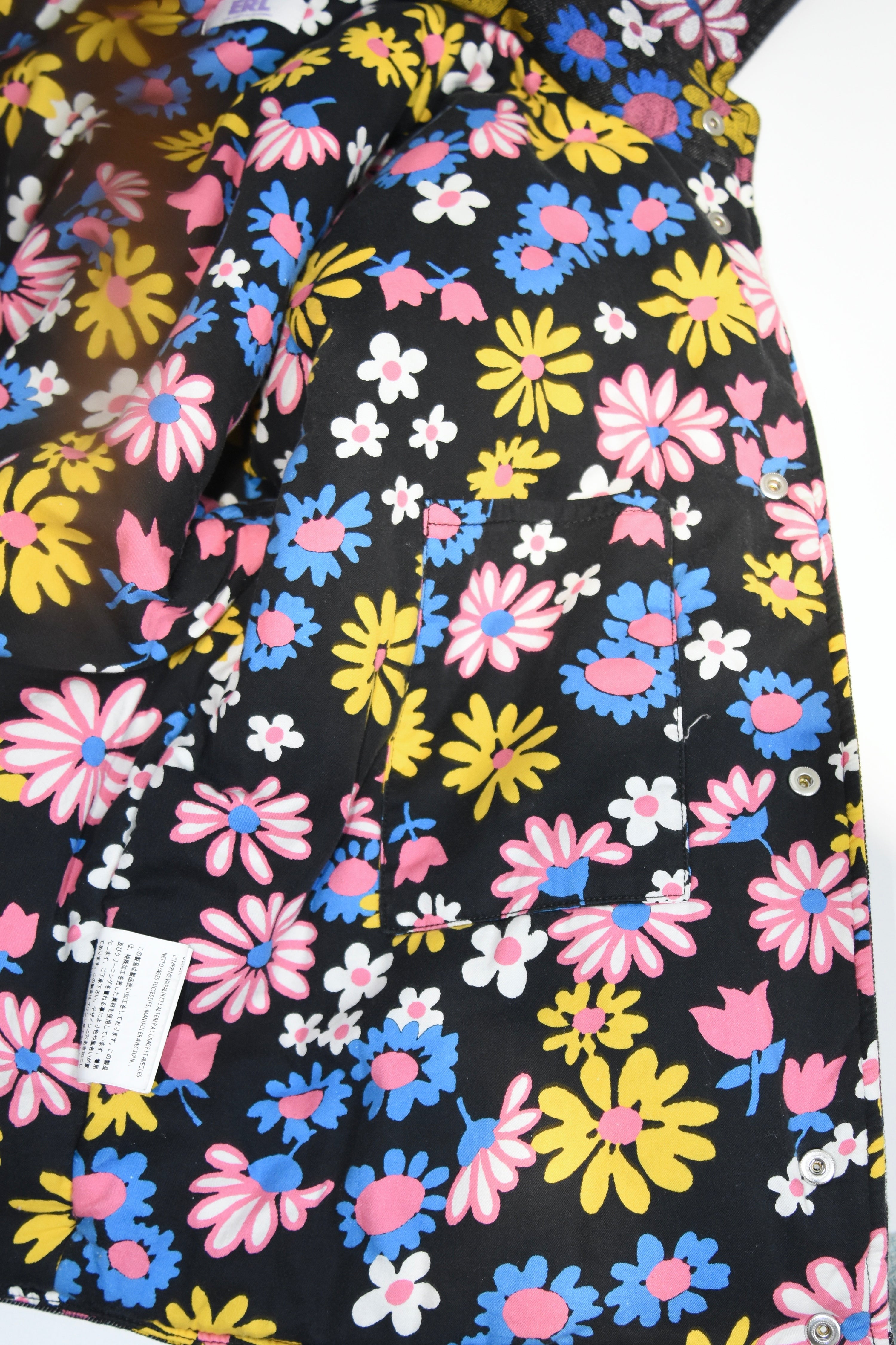 ERL Venice Beach Floral Print Padded Cotton Jacket – Unisex California Surf Style Coat