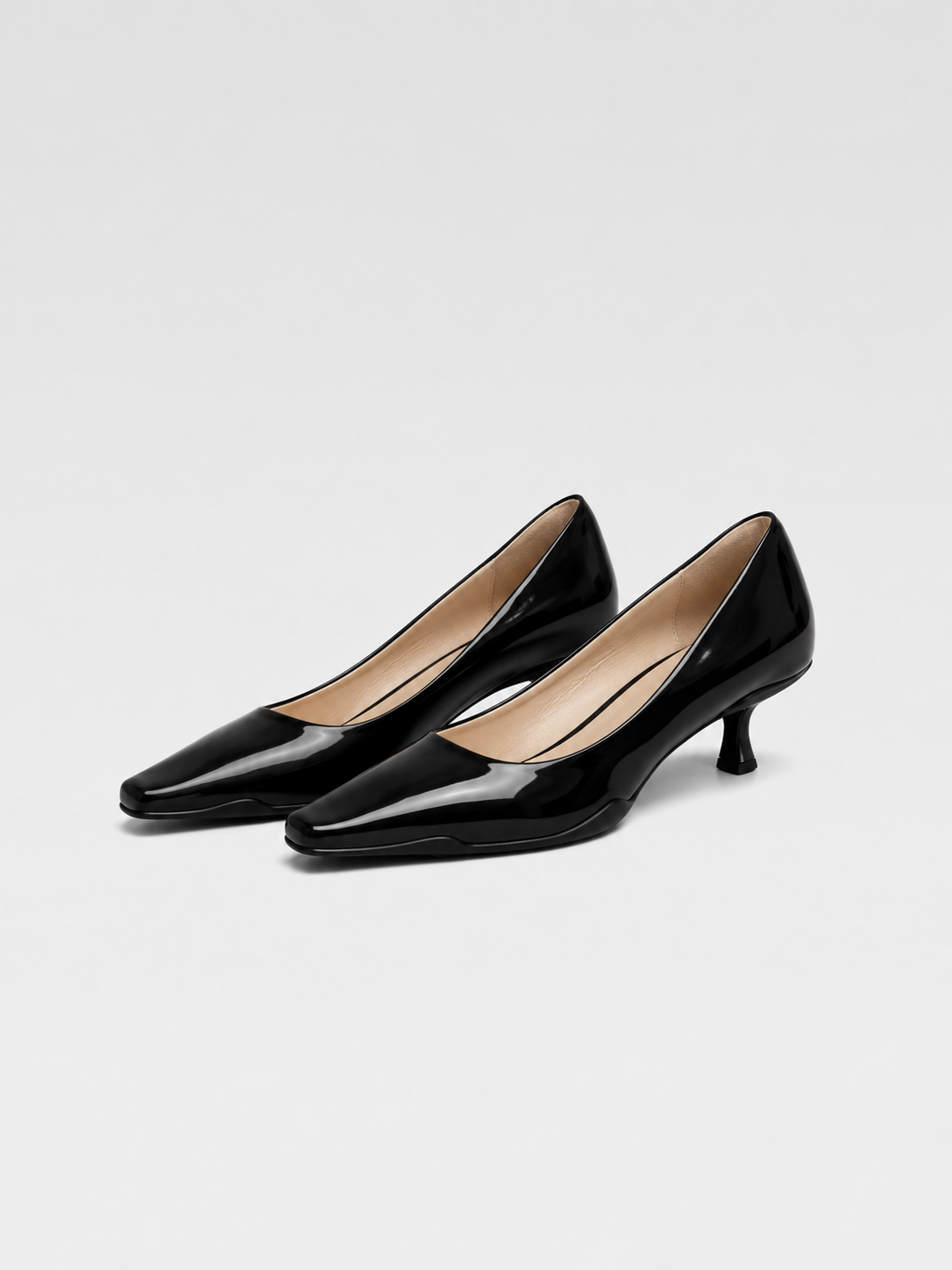 Prada Sport Black Patent Kitten Heels