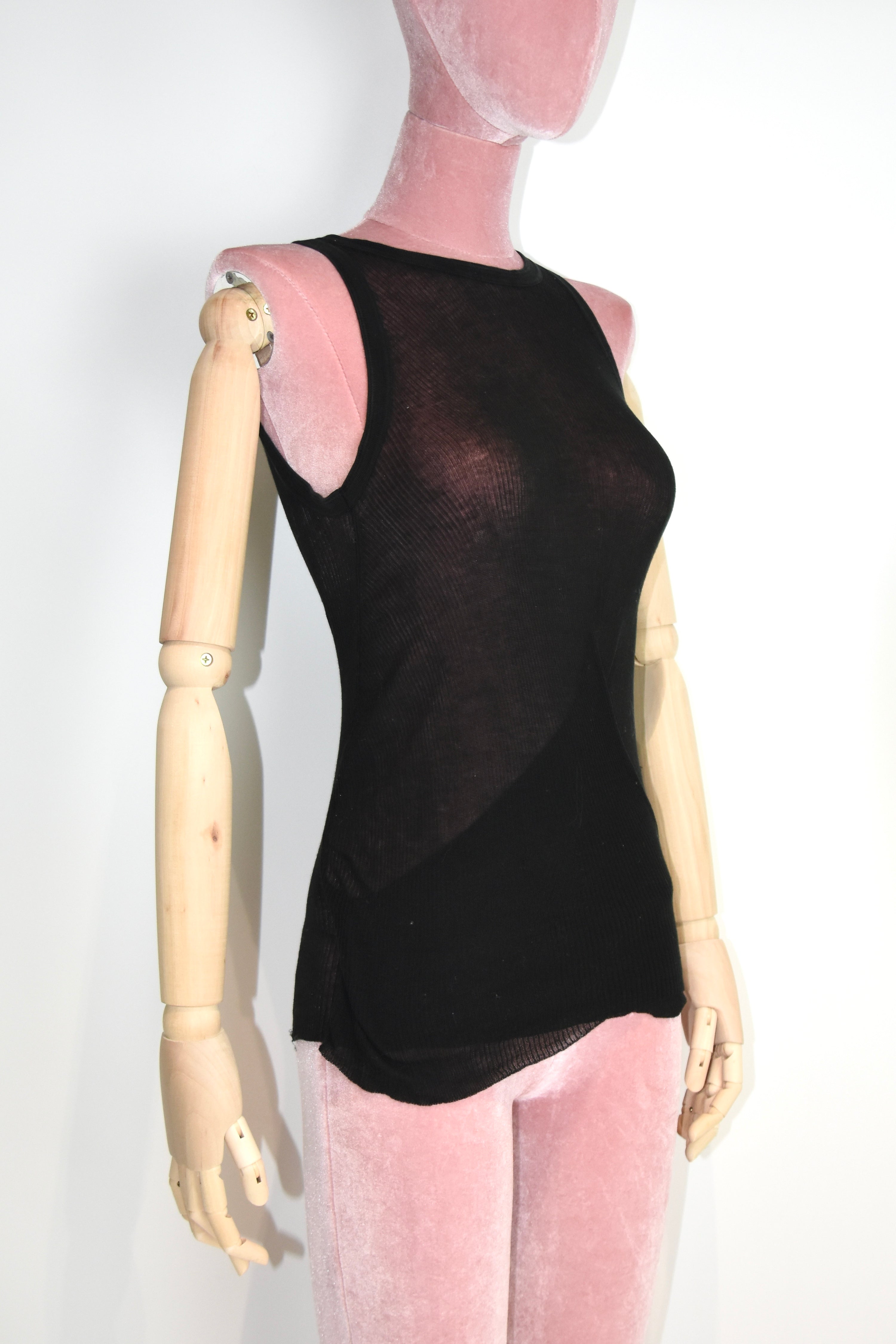 Gucci by Tom Ford Ribbed Sheer Twist Tank Top