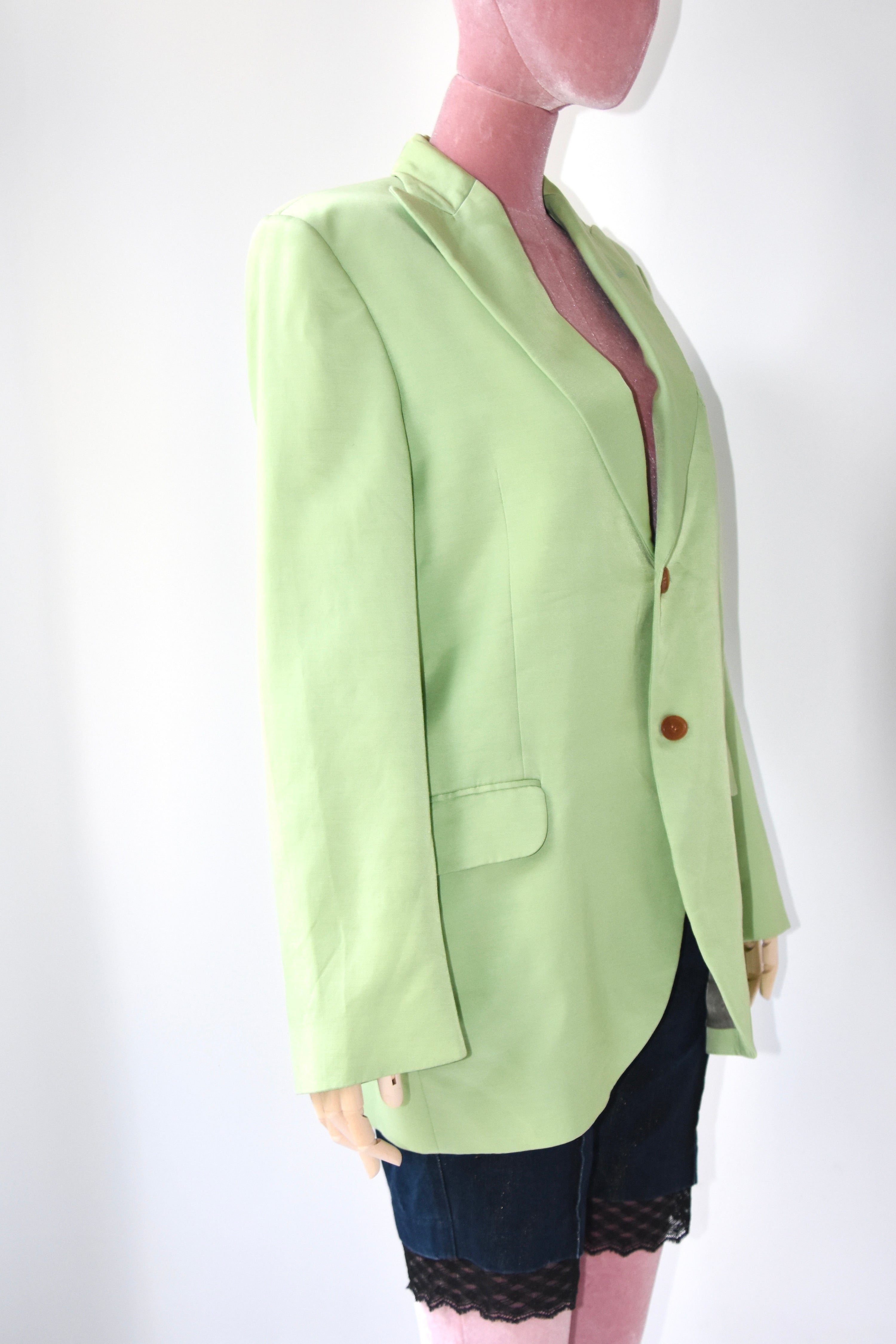 Acne Studios Lime Green Tailored Blazer – Portugal Made Structured Suit Jacket