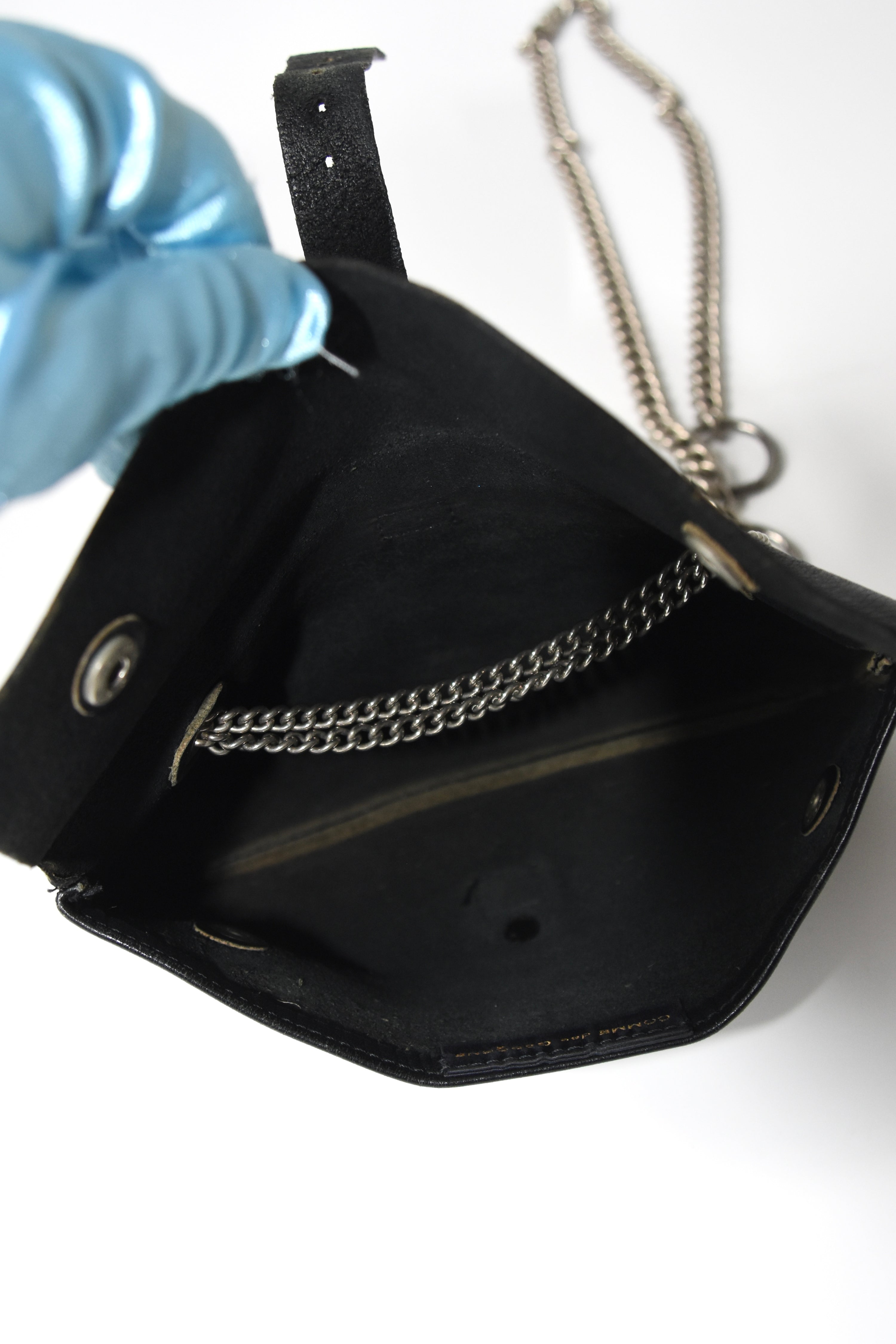 Comme des Garçons Black Leather Chain Buckle Shoulder Bag