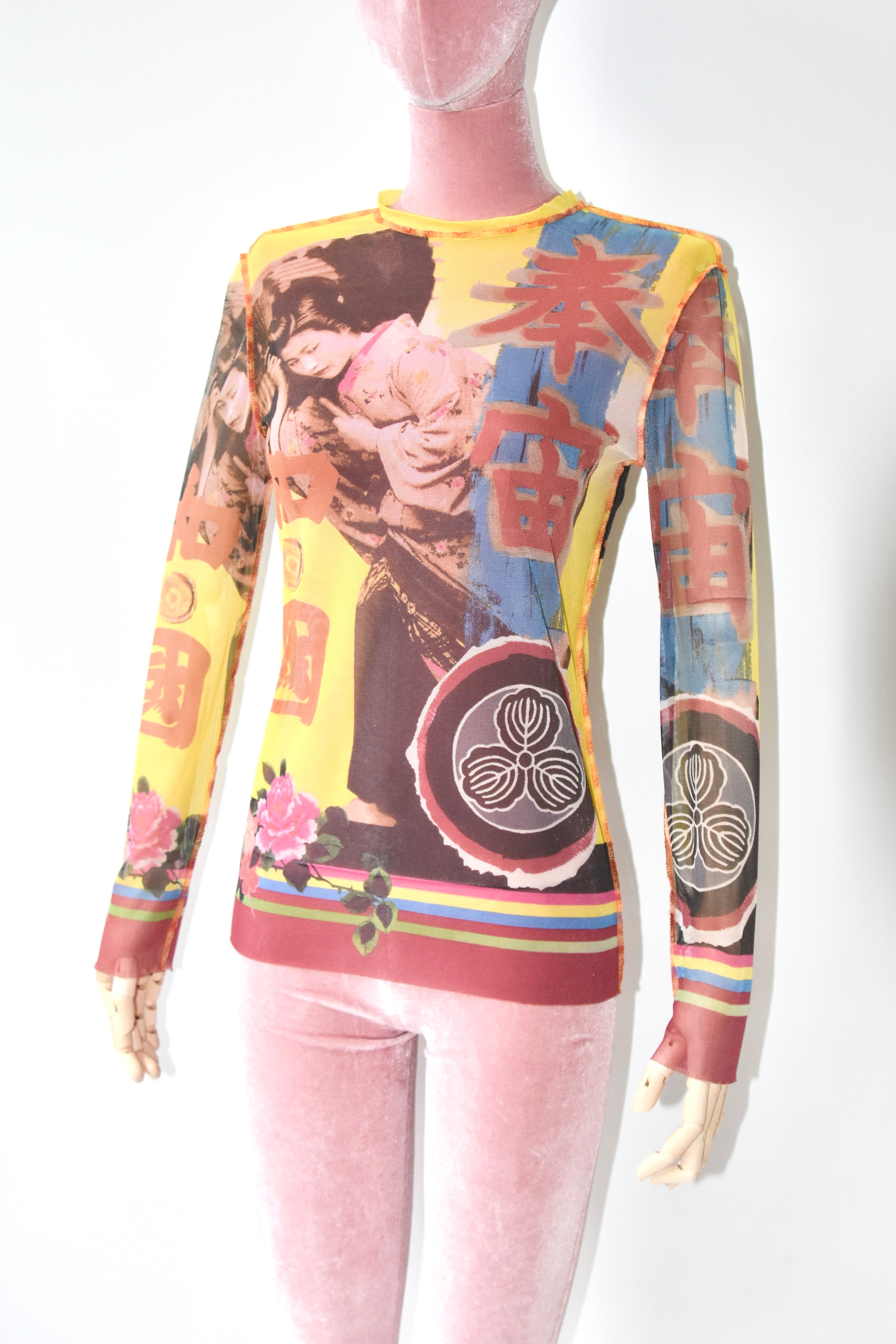 Jean Paul Gaultier "Geisha Illusion" Mesh Top