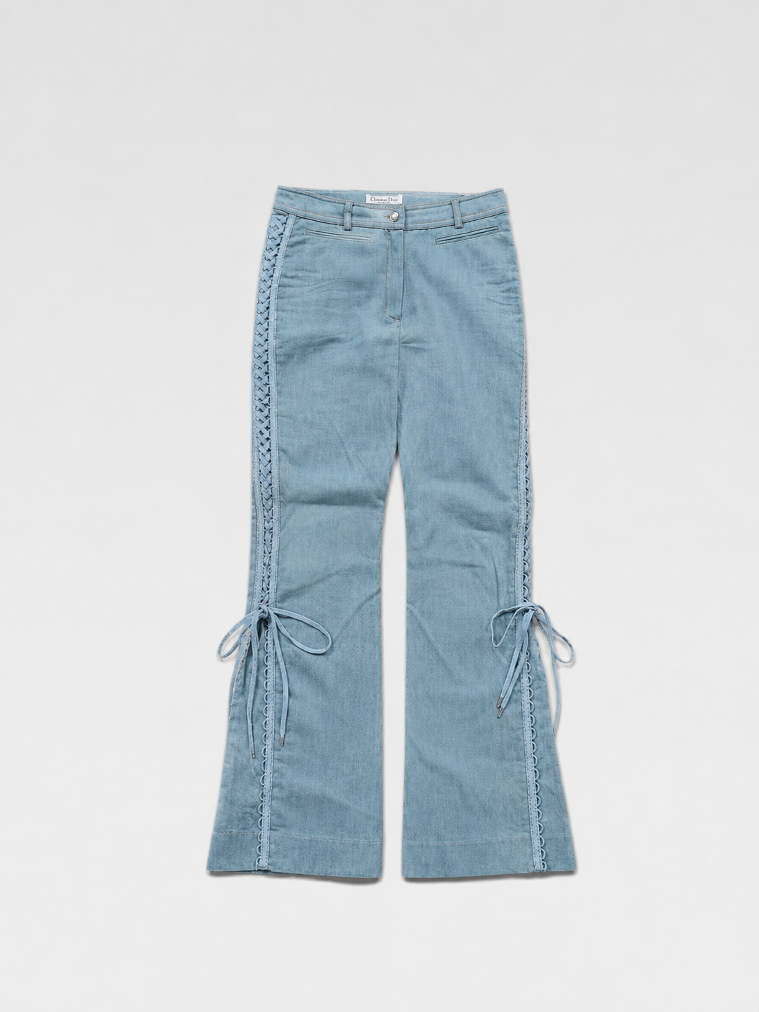 Christian Dior by John Galliano Lace-Up Denim Pants – Early 2000s Runway Archive Piece