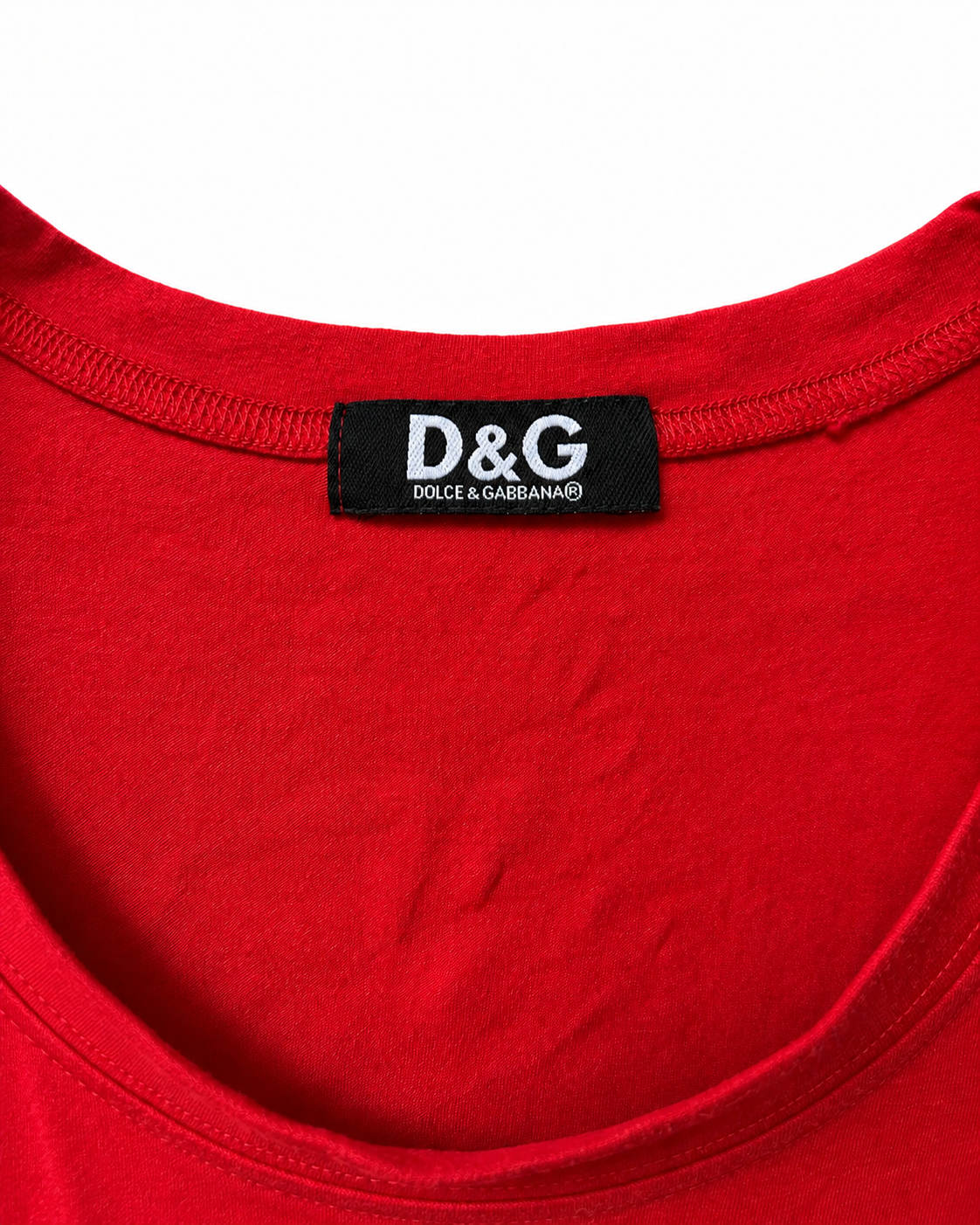 Dolce & Gabbana Y2K Red Graphic Print T-Shirt