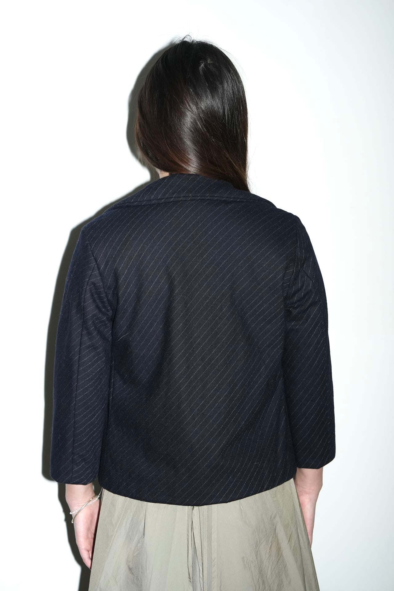 tricot COMME des GARÇONS Navy Pinstripe Padded Jacket