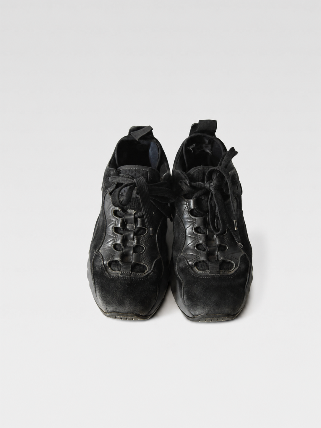 Acne Studios Chunky Lace-Up Sneakers (Black Suede & Leather Mix – Worn with Minor Interior Wear)
