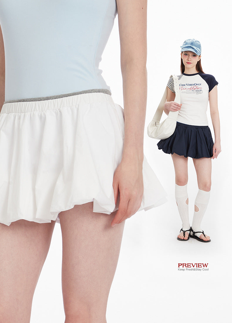 Casual Half Skirt Anti-Exposure Versatile a Short Skirt Women Summer Hot Girl Pleated Skirt
