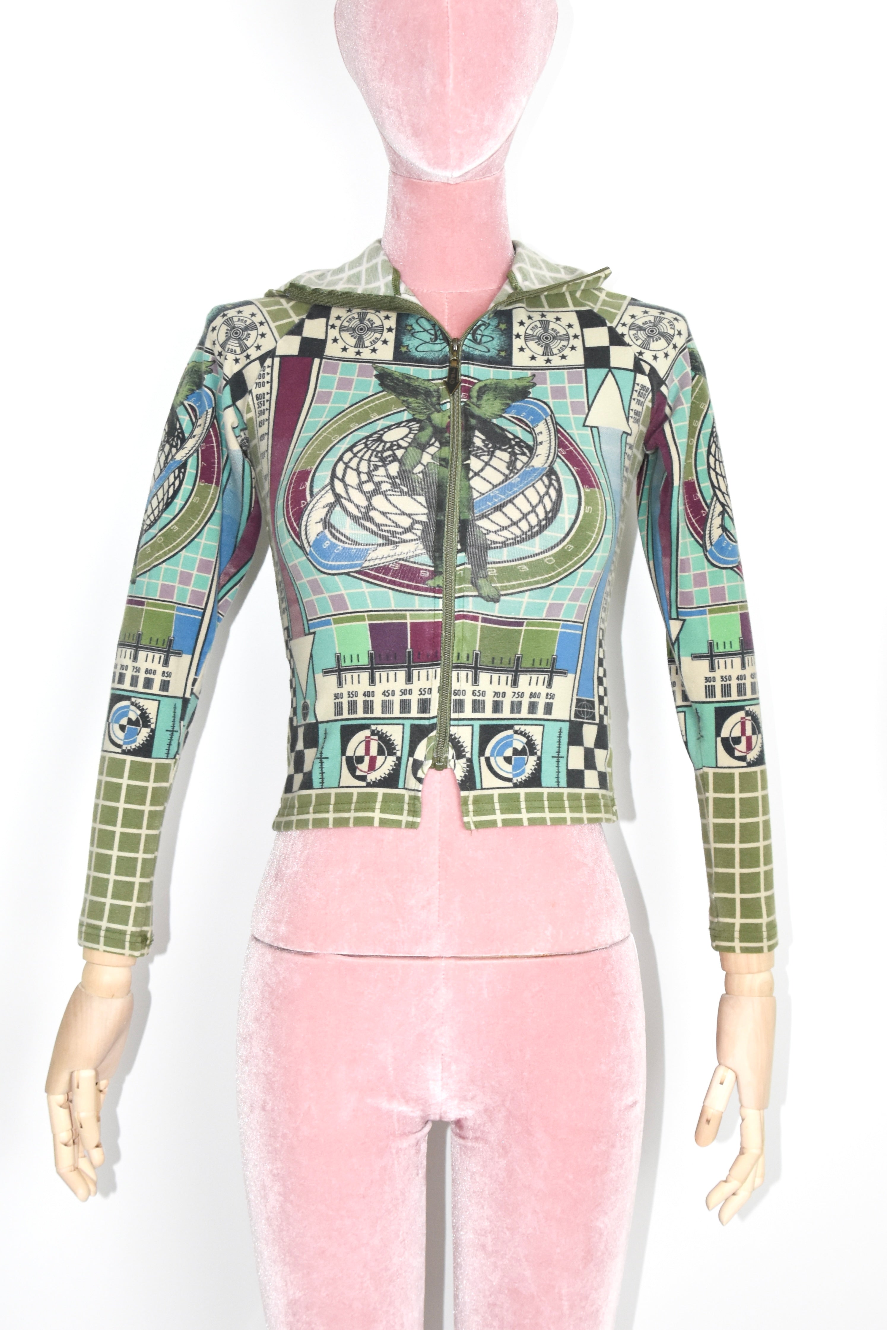 Jean Paul Gaultier Vintage TV Print Hooded Sweatshirt