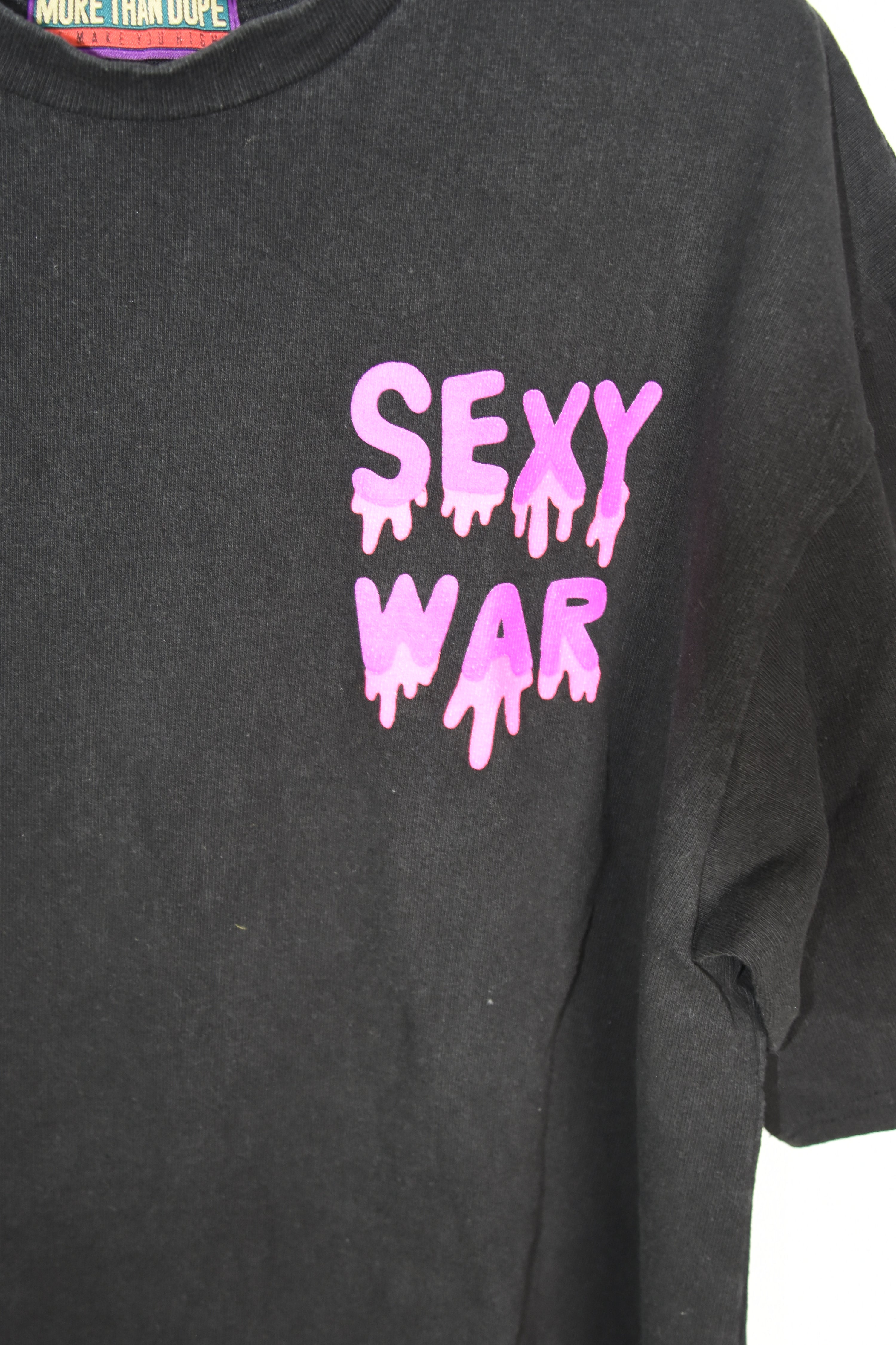 MORE THAN DOPE “SEXY WAR” Oversized Graphic T-Shirt Black Pink Streetwear Top