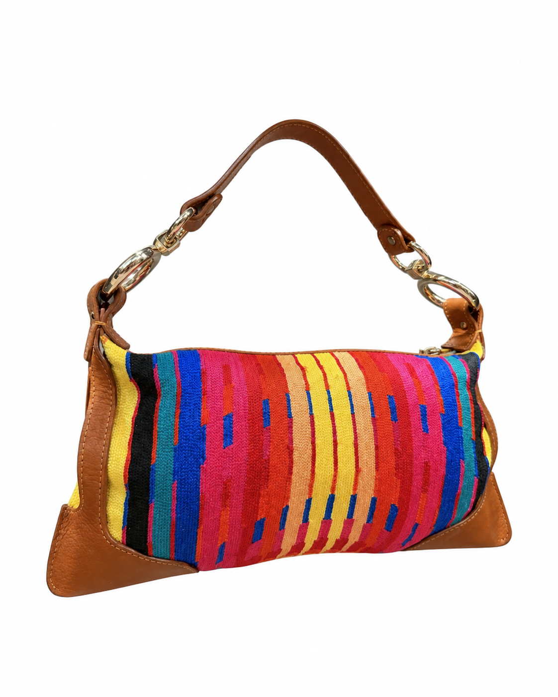 Fendi Vintage Rainbow Beaded Embroidered Shoulder Bag – Rare 1998–2002 Archive